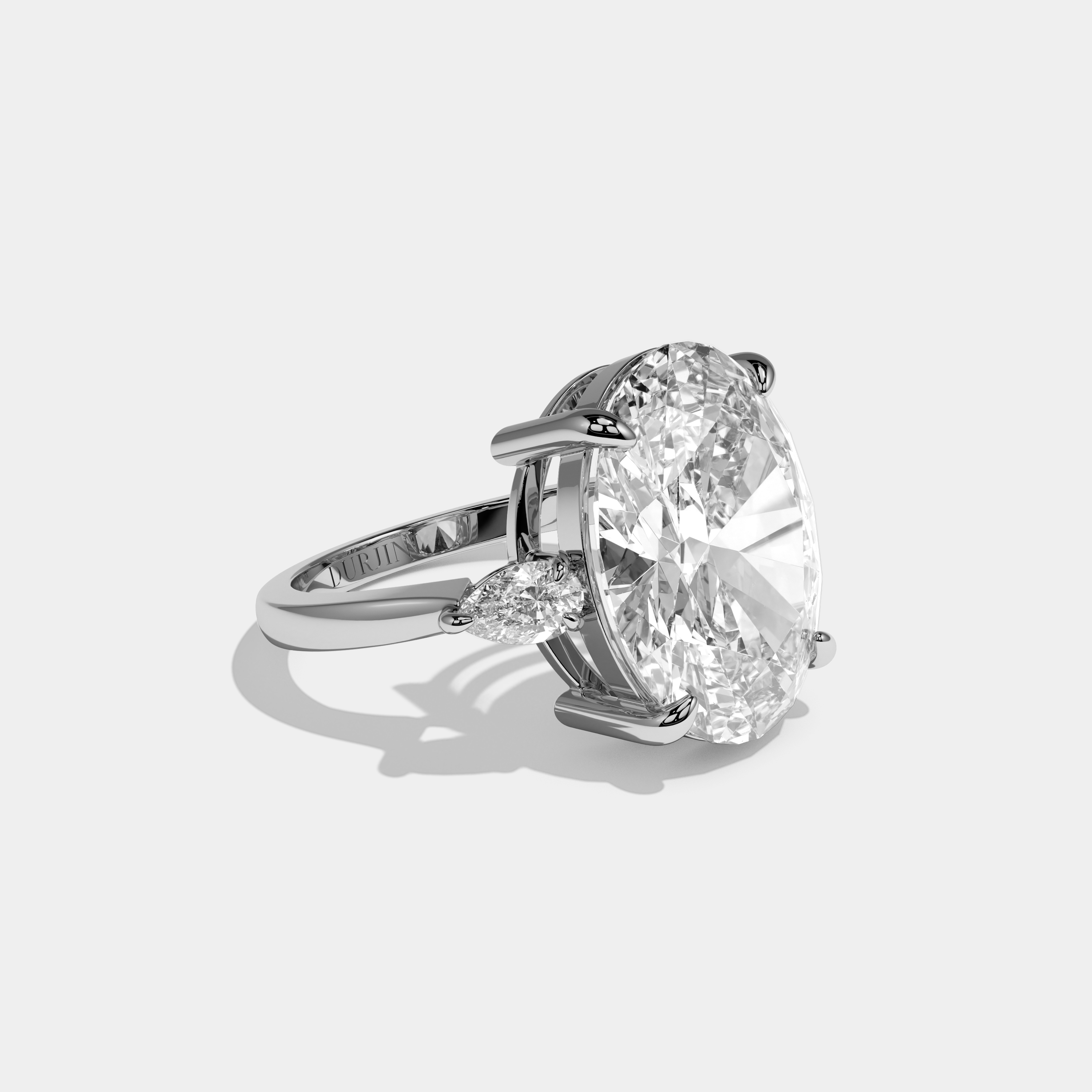 Juliet Oval Cut Diamond Halo Engagement Ring 10ct 18K White Gold