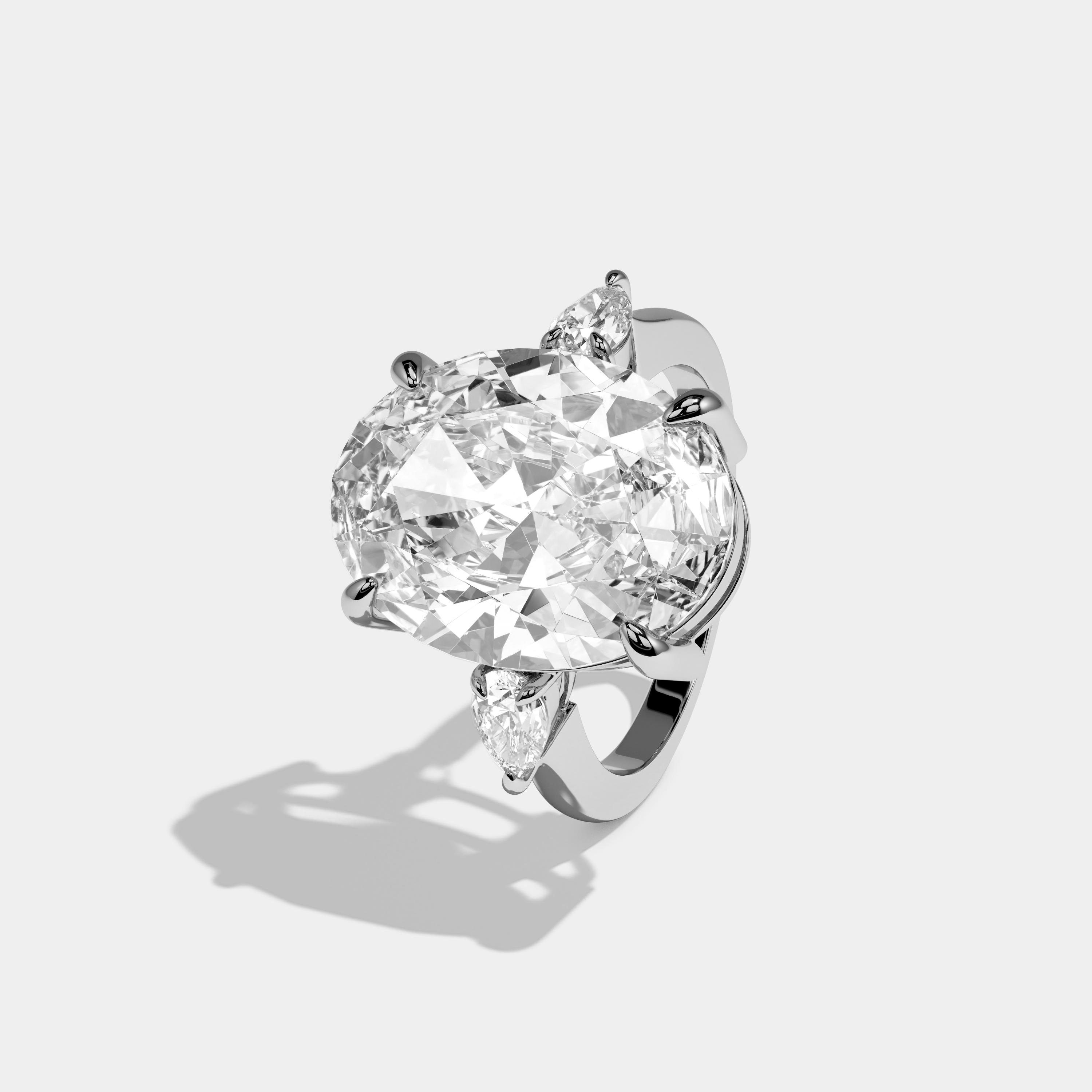 Juliet Oval Cut Diamond Halo Engagement Ring 10ct 18K White Gold