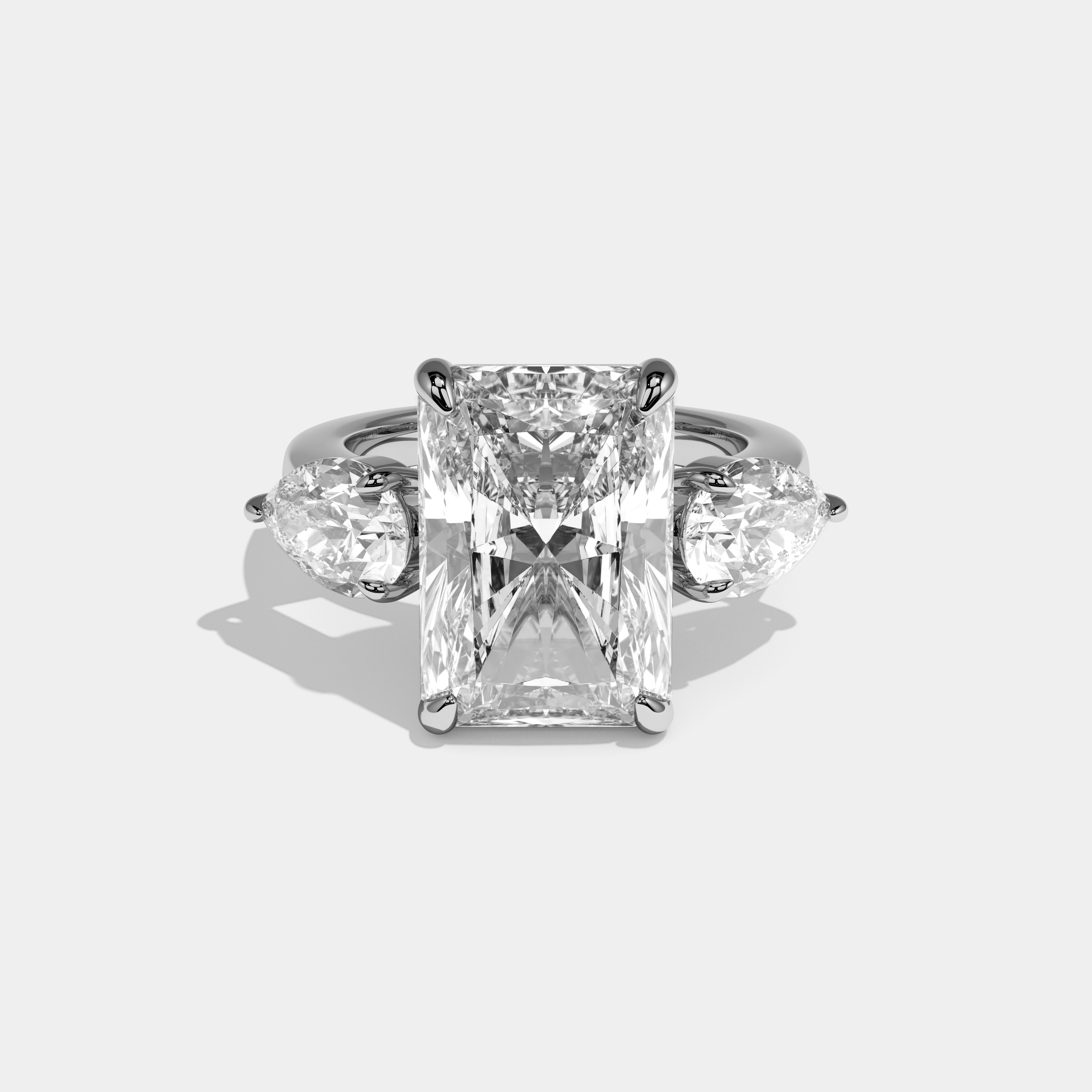 Alexandra Radiant Cut Diamond Halo Engagement Ring 10ct 18K White Gold