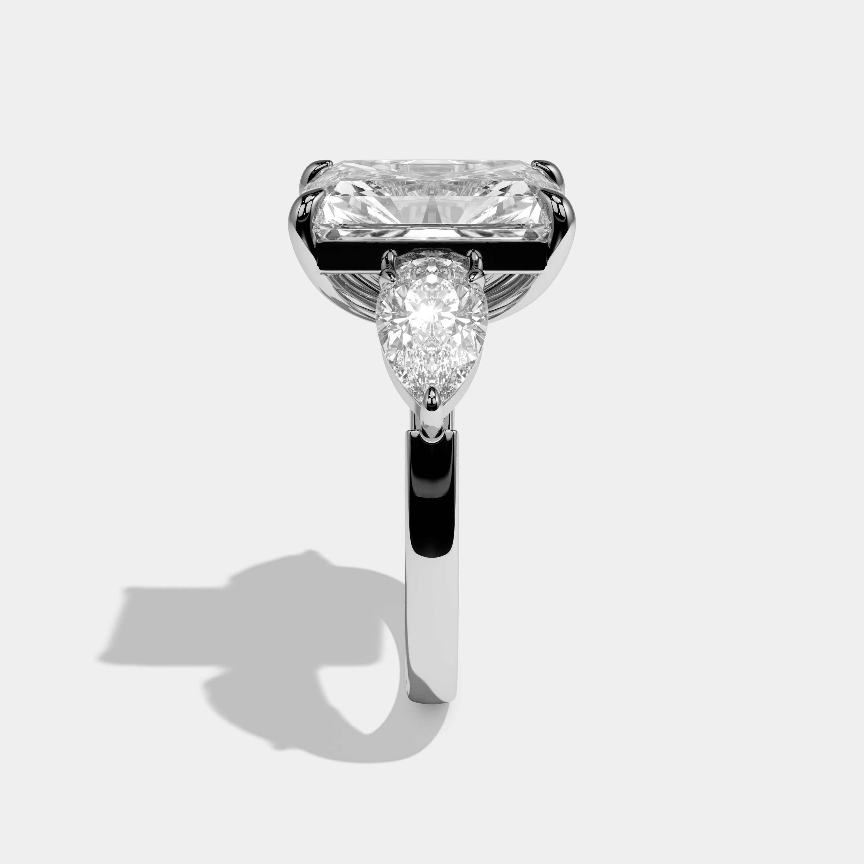 Alexandra Radiant Cut Diamond Halo Engagement Ring 10ct 18K White Gold