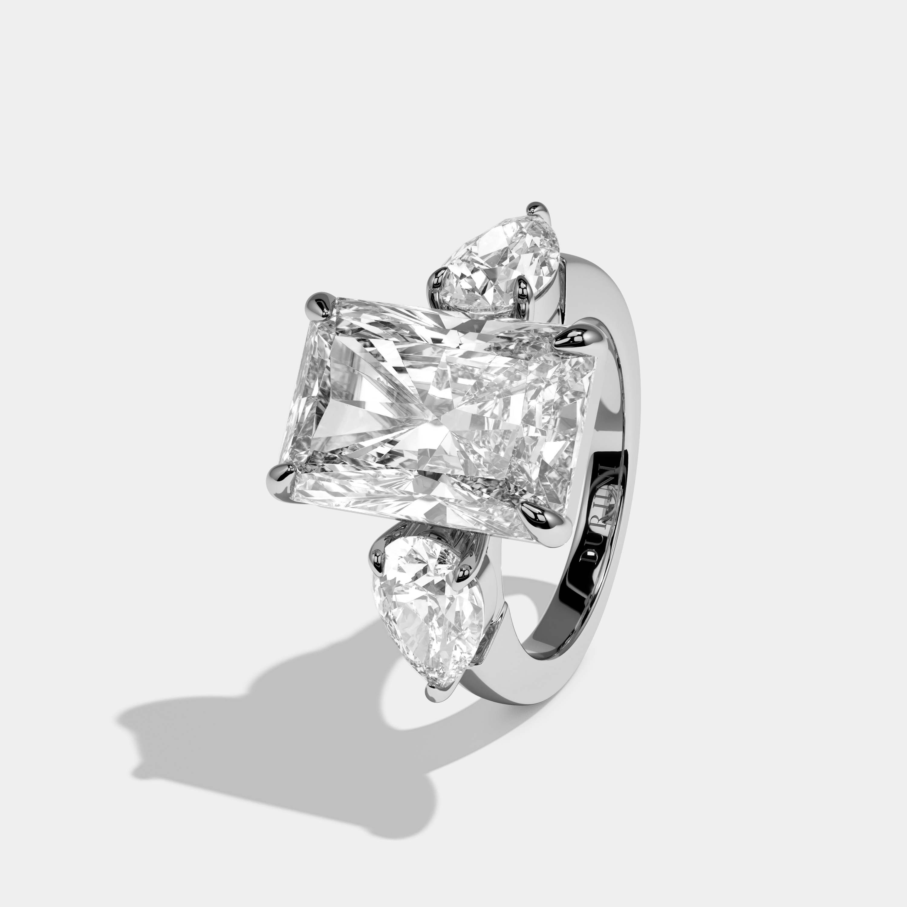 Alexandra Radiant Cut Diamond Halo Engagement Ring 10ct 18K White Gold