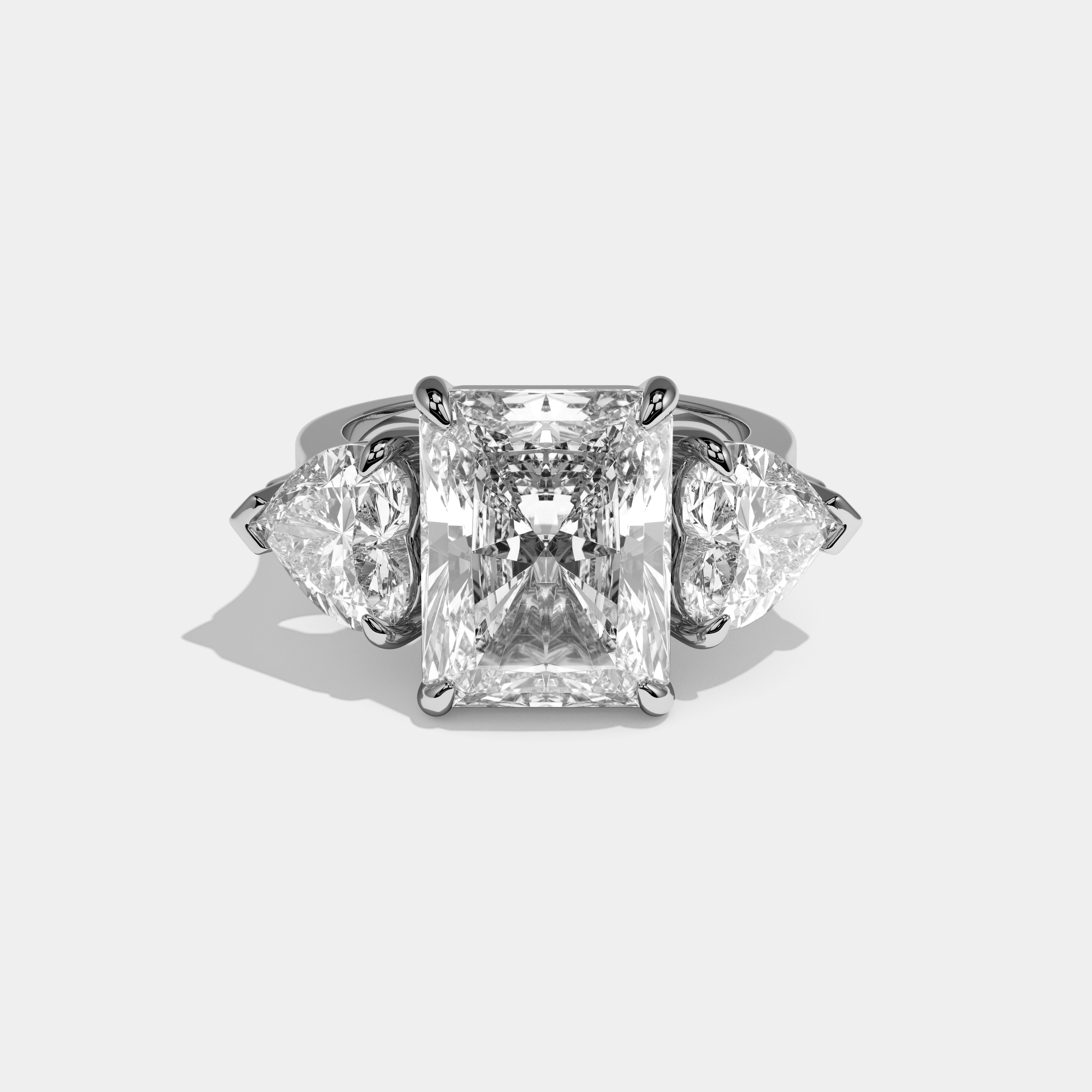 Flora Radiant Cut Diamond Halo Engagement Ring 12ct 18K White Gold