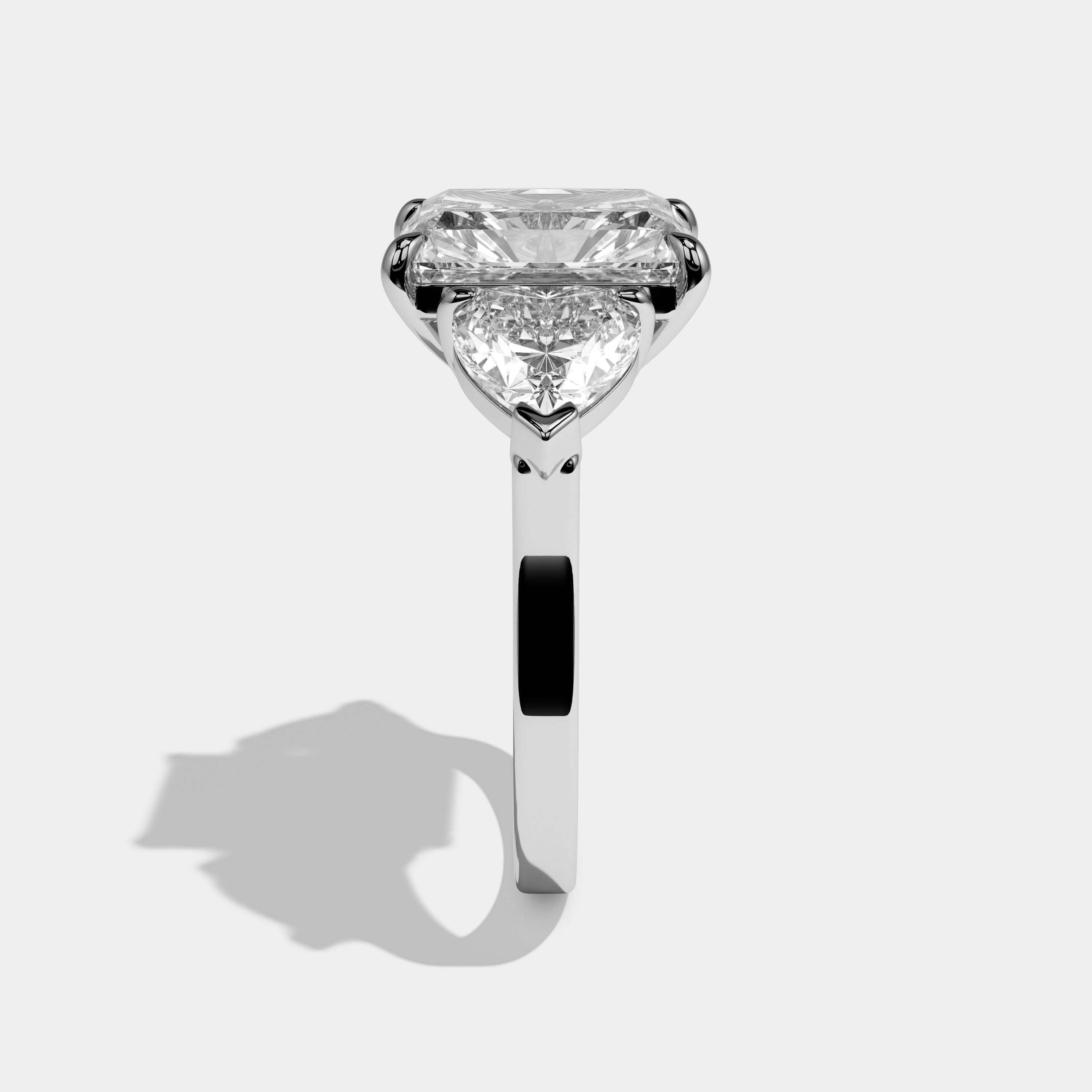 Flora Radiant Cut Diamond Halo Engagement Ring 12ct 18K White Gold