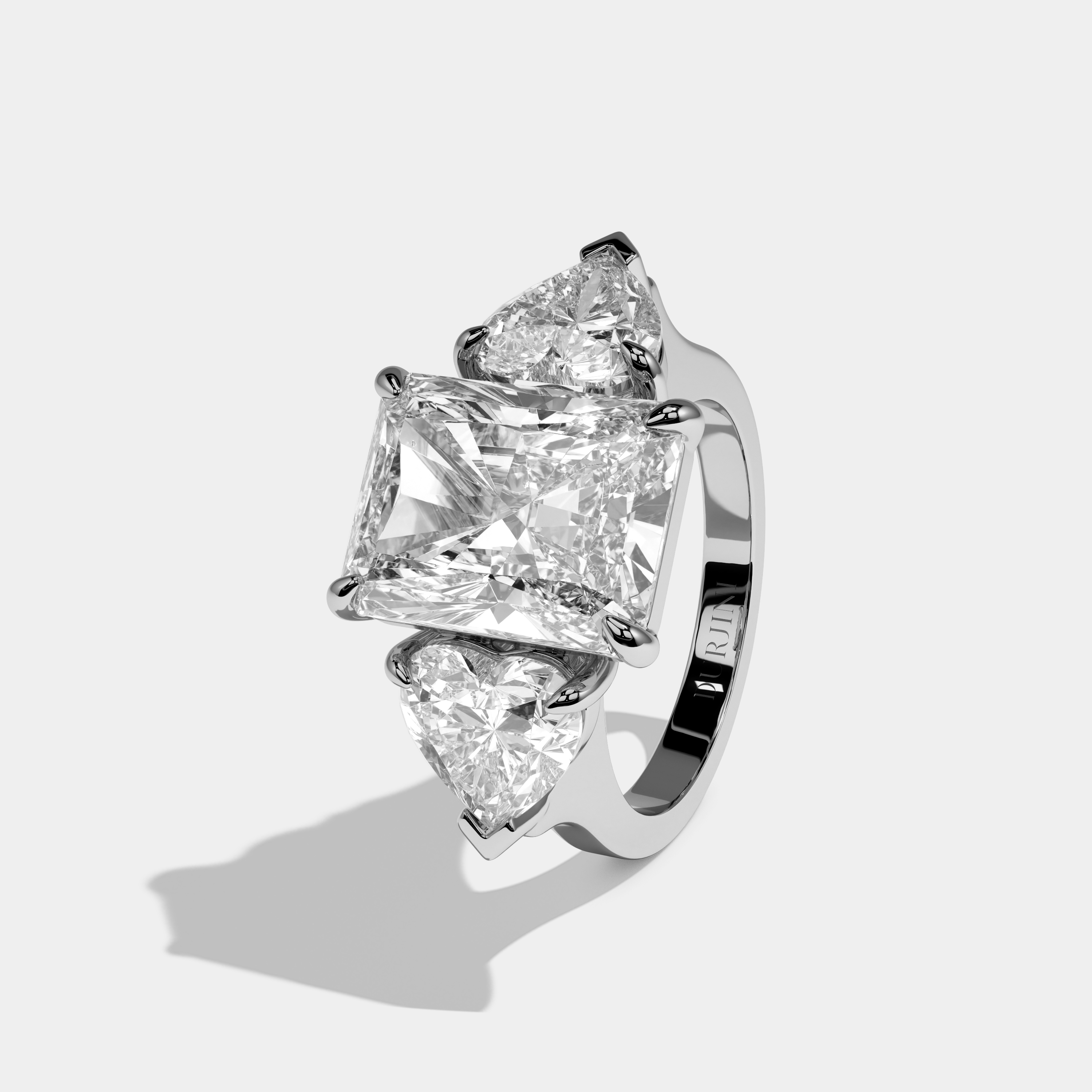 Flora Radiant Cut Diamond Halo Engagement Ring 12ct 18K White Gold