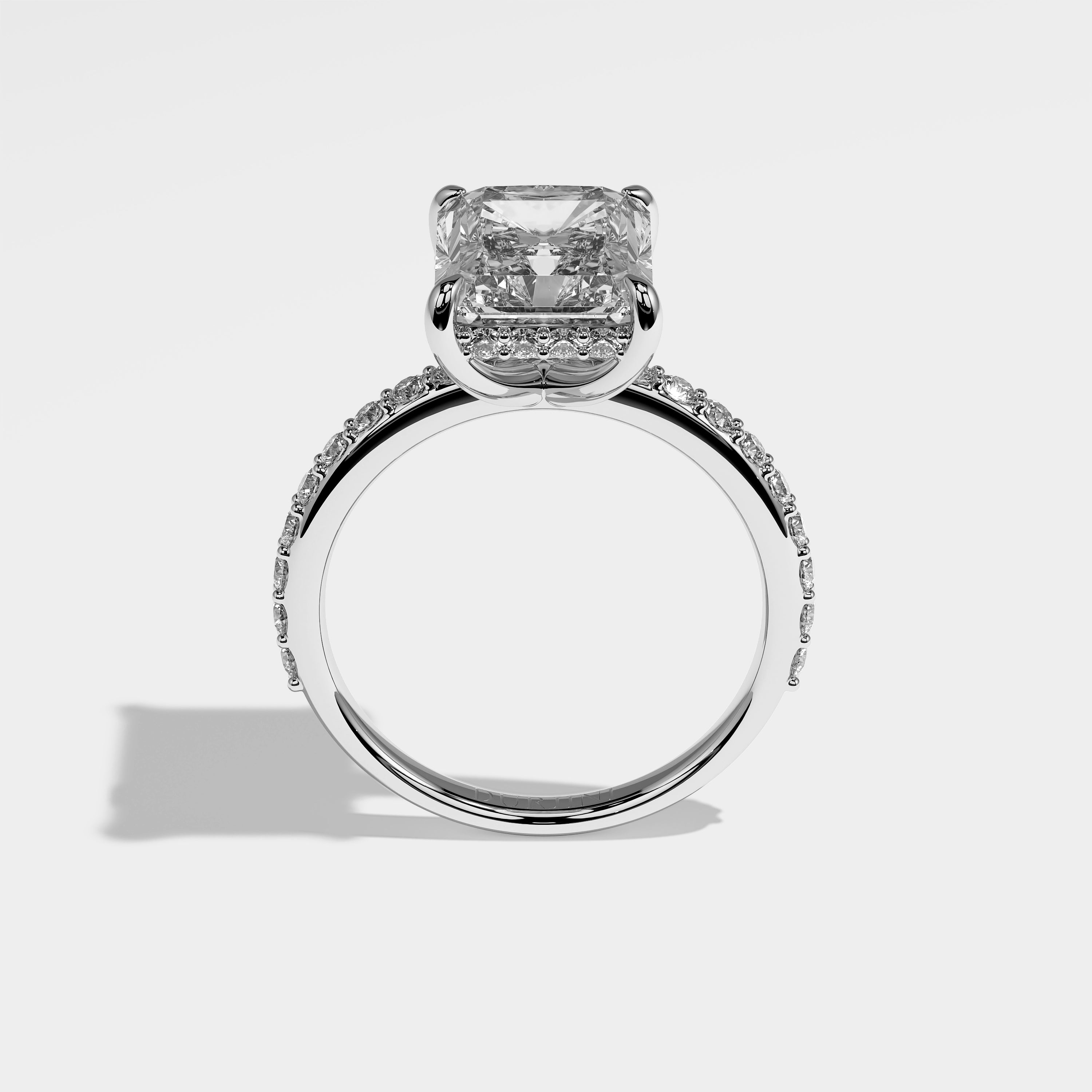 Angel Diamond Radiant Halo Engagement Ring 18K White Gold 6.50ct