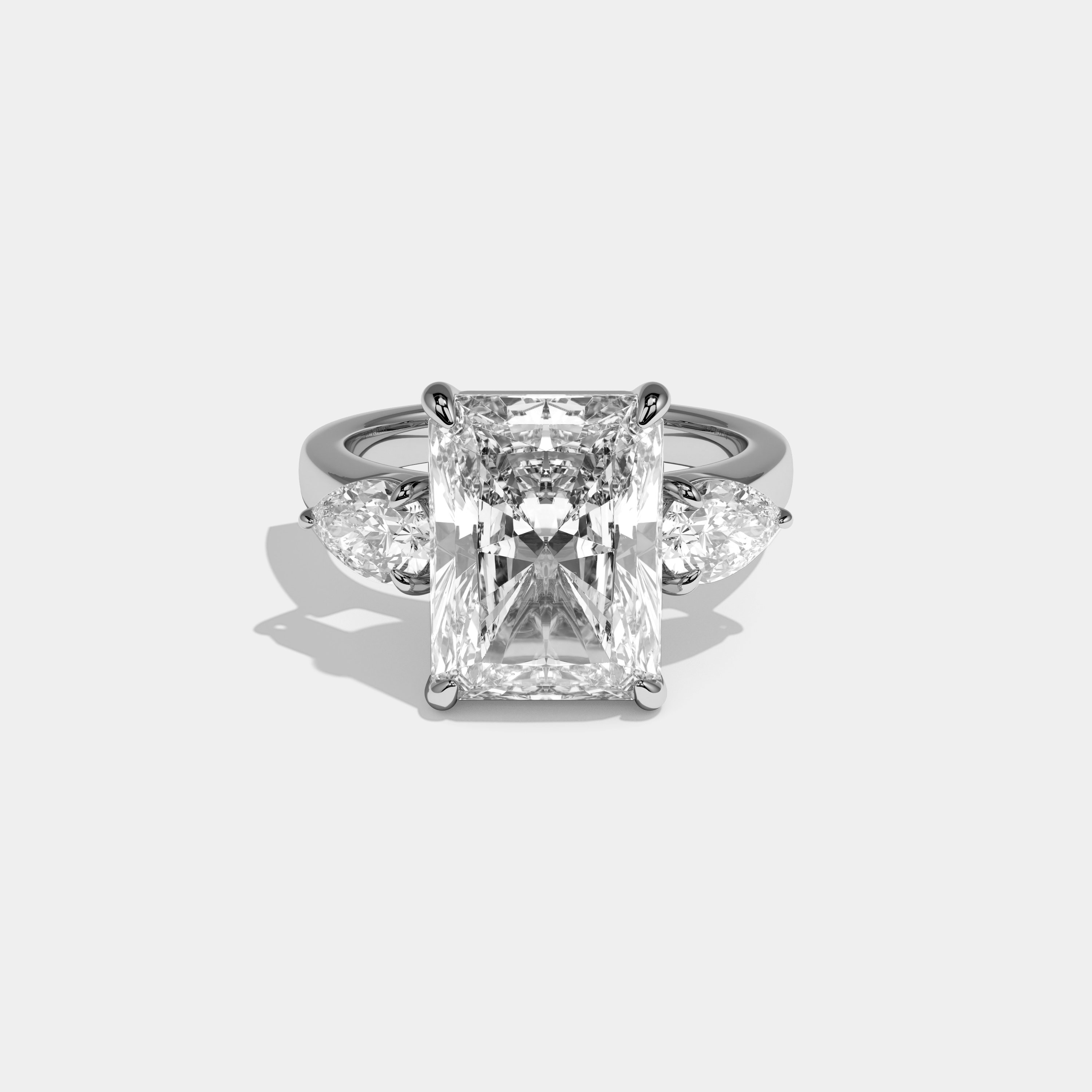 Francesca Radiant Cut Diamond Halo Engagement Ring Plain Band 10ct 18K White Gold