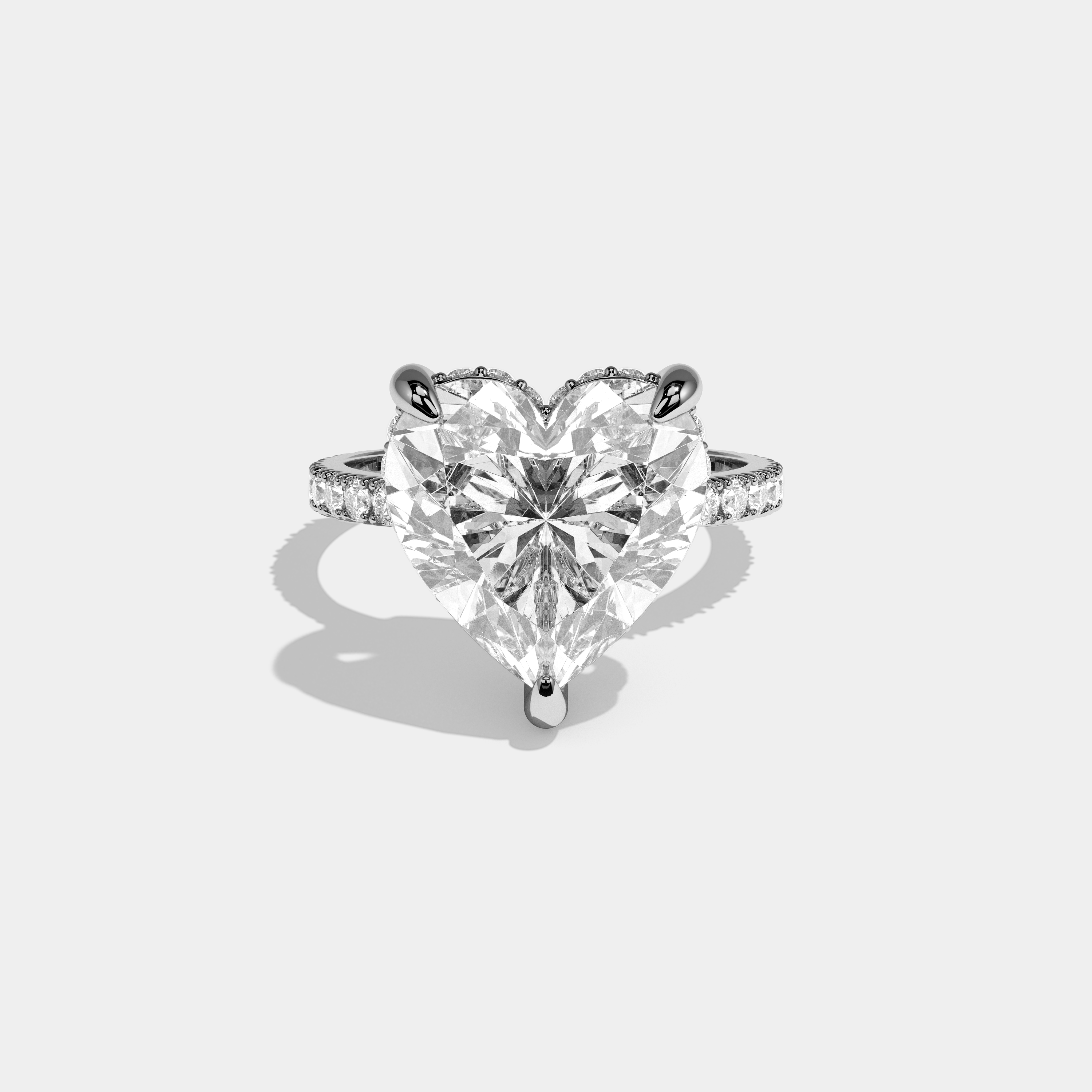 Alexandra Heart Cut Diamond Halo Engagement Ring 10ct 18k White Gold