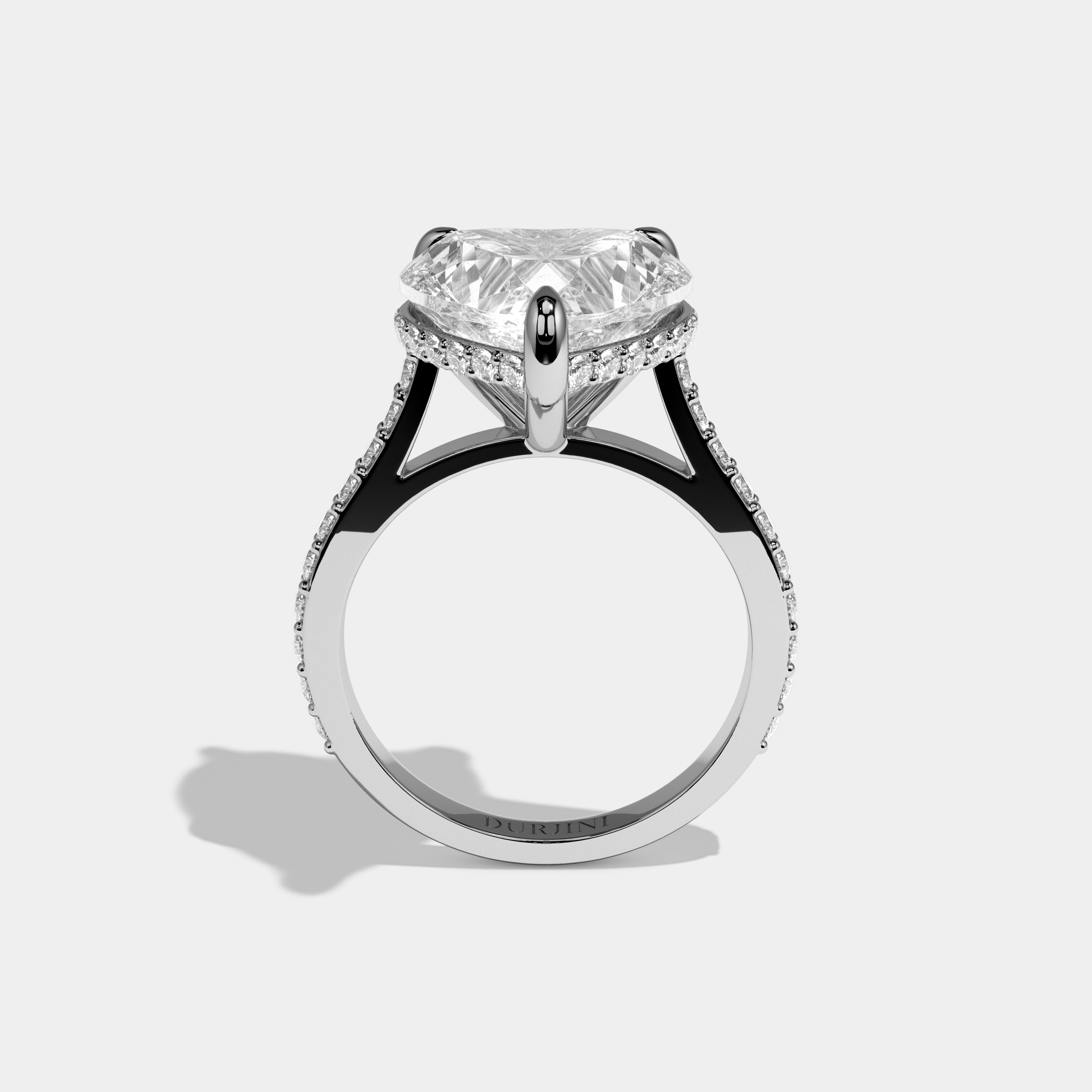 Annalise Heart Cut Diamond Halo Engagement Ring 10ct 18k White Gold