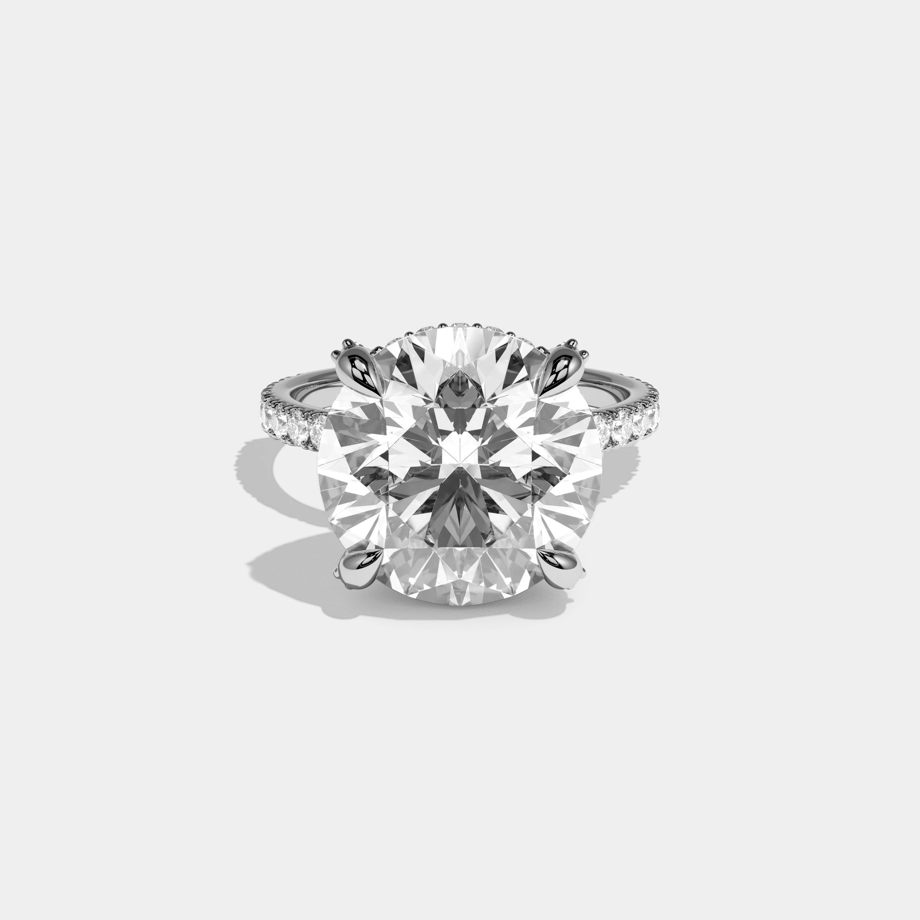 Isadora Round Brilliant Cut Diamond Halo Engagement Ring 10ct 18k White Gold