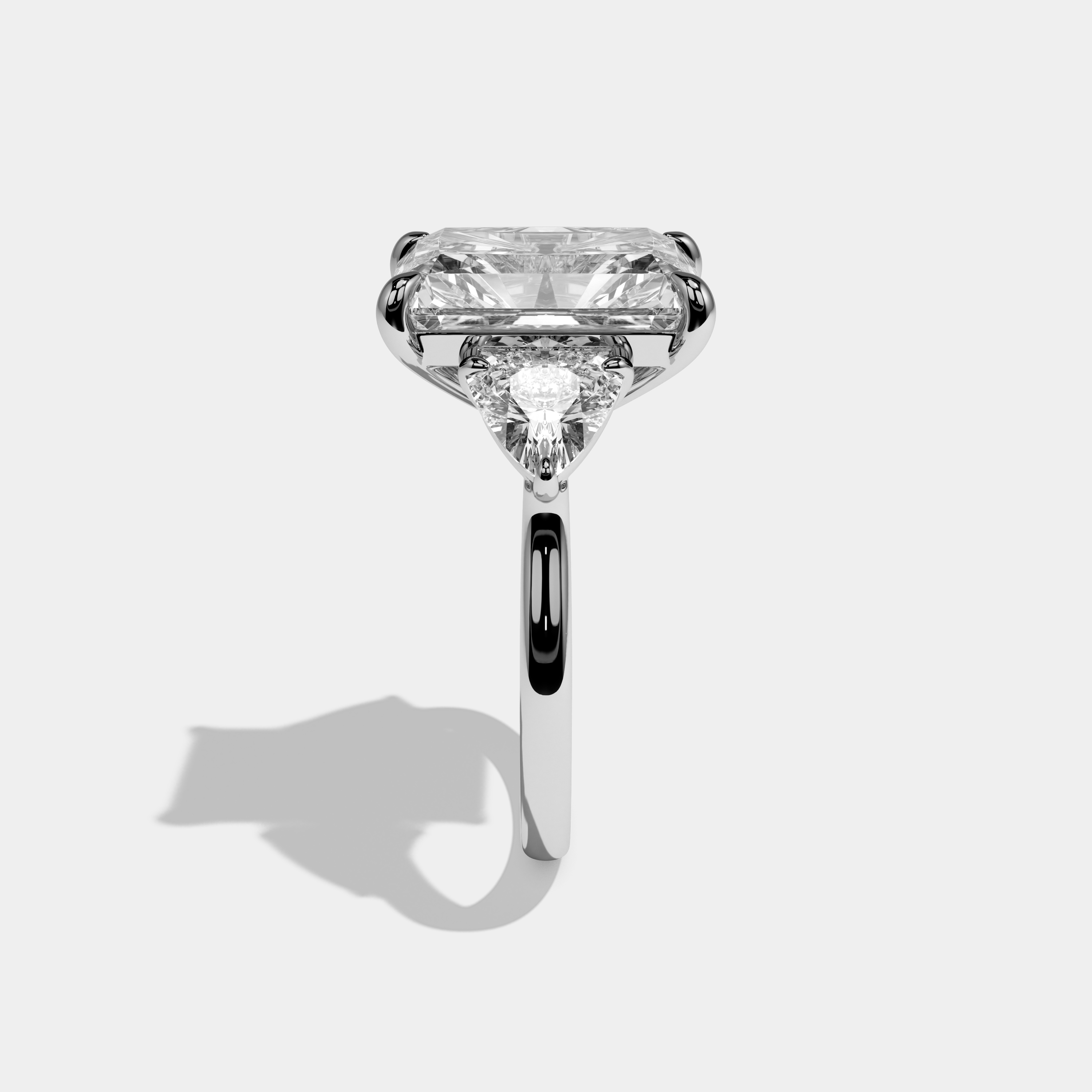 Paisley Princess Cut Diamond Halo Plain Band Engagement Ring 10ct 18k White Gold