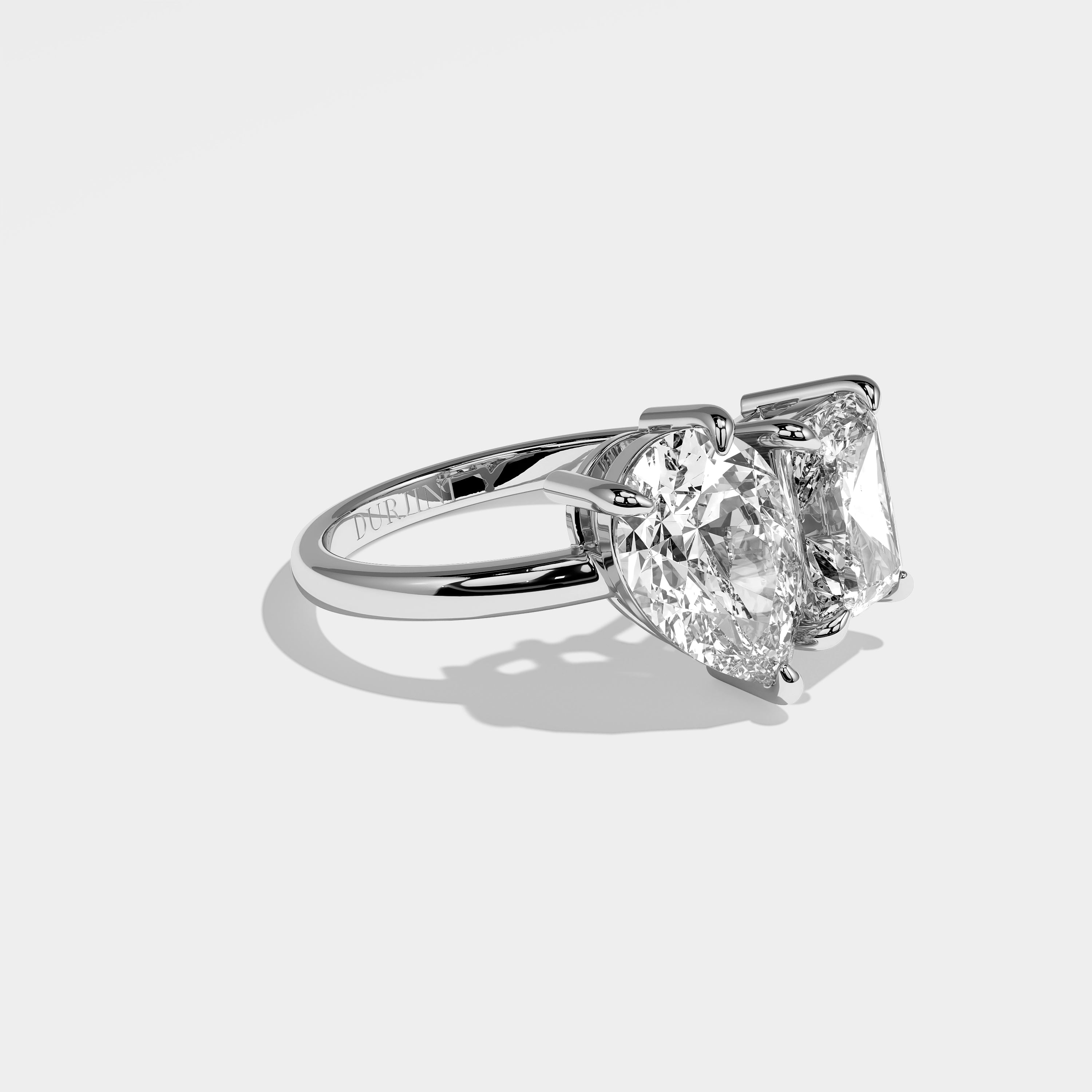 Heaven pear diamond engagement ring in 18K white gold by Kurbãni Durjini, right view