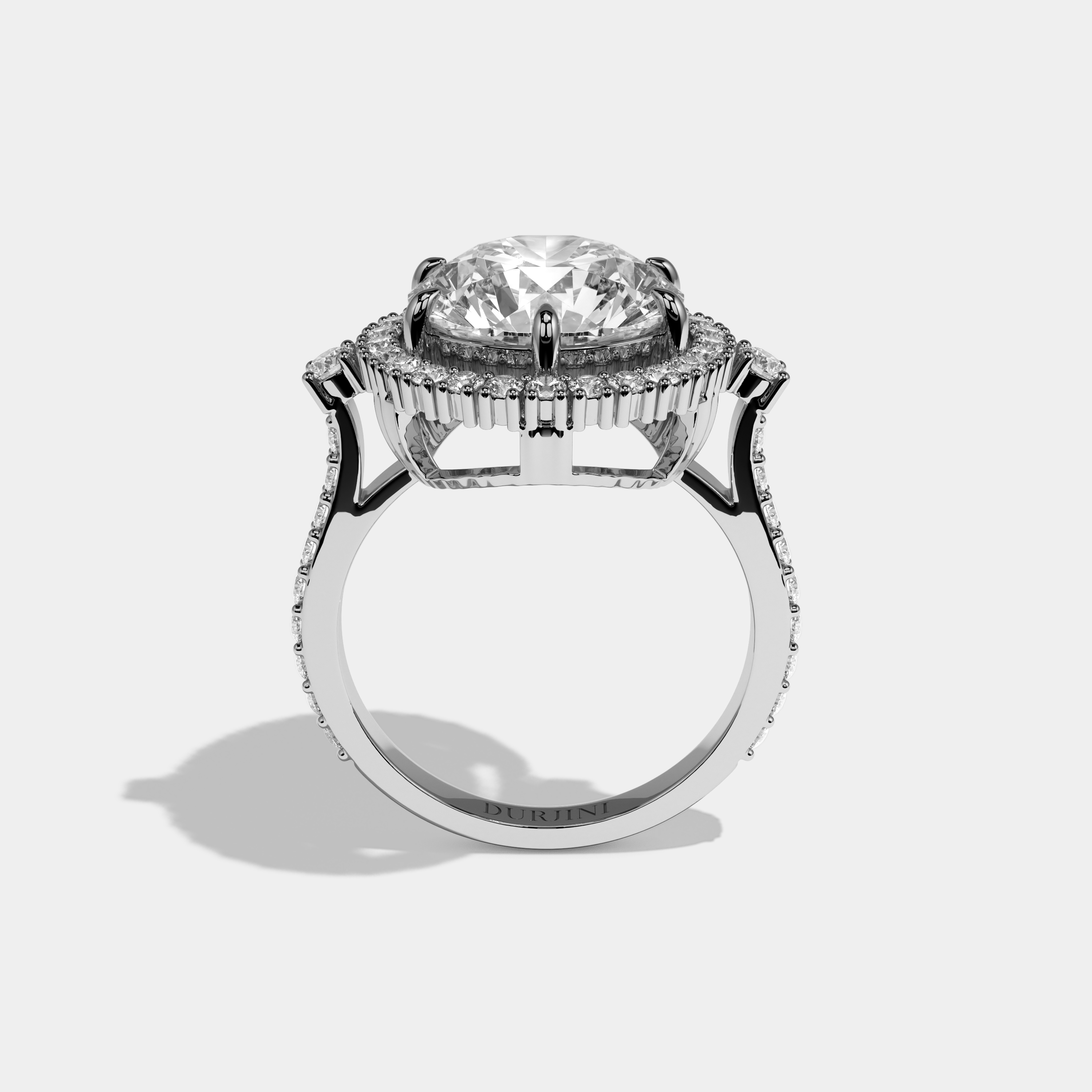 Anna Round Brilliant Cut Diamond Halo Engagement Ring 9ct 18K White Gold