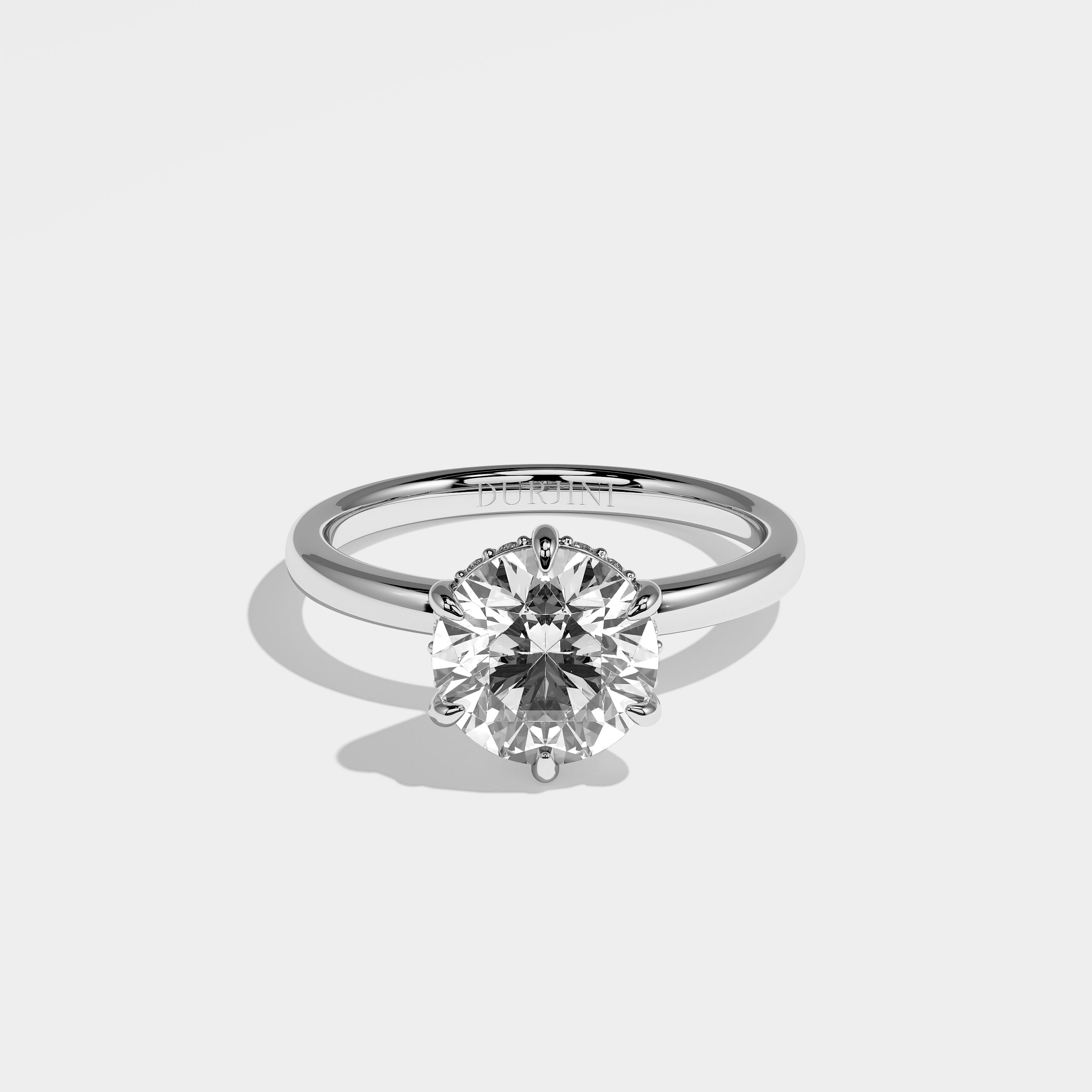Dinesty Diamond Round Brilliant Engagement Ring 18K White Gold 3.00ct