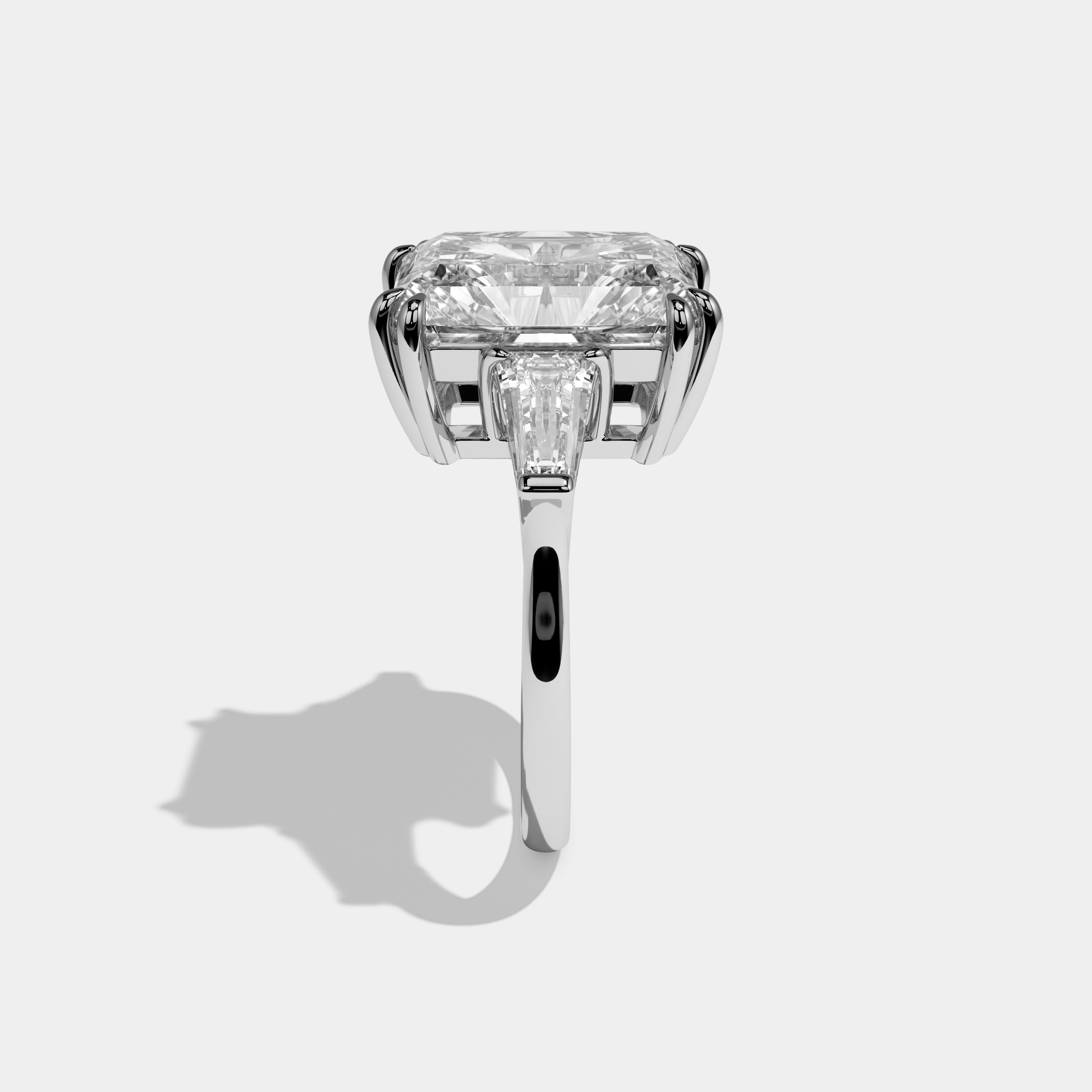 Sienna Radiant Cut Diamond Halo Plain Band With Quadrant Side Engagement Ring 10ct 18k White Gold