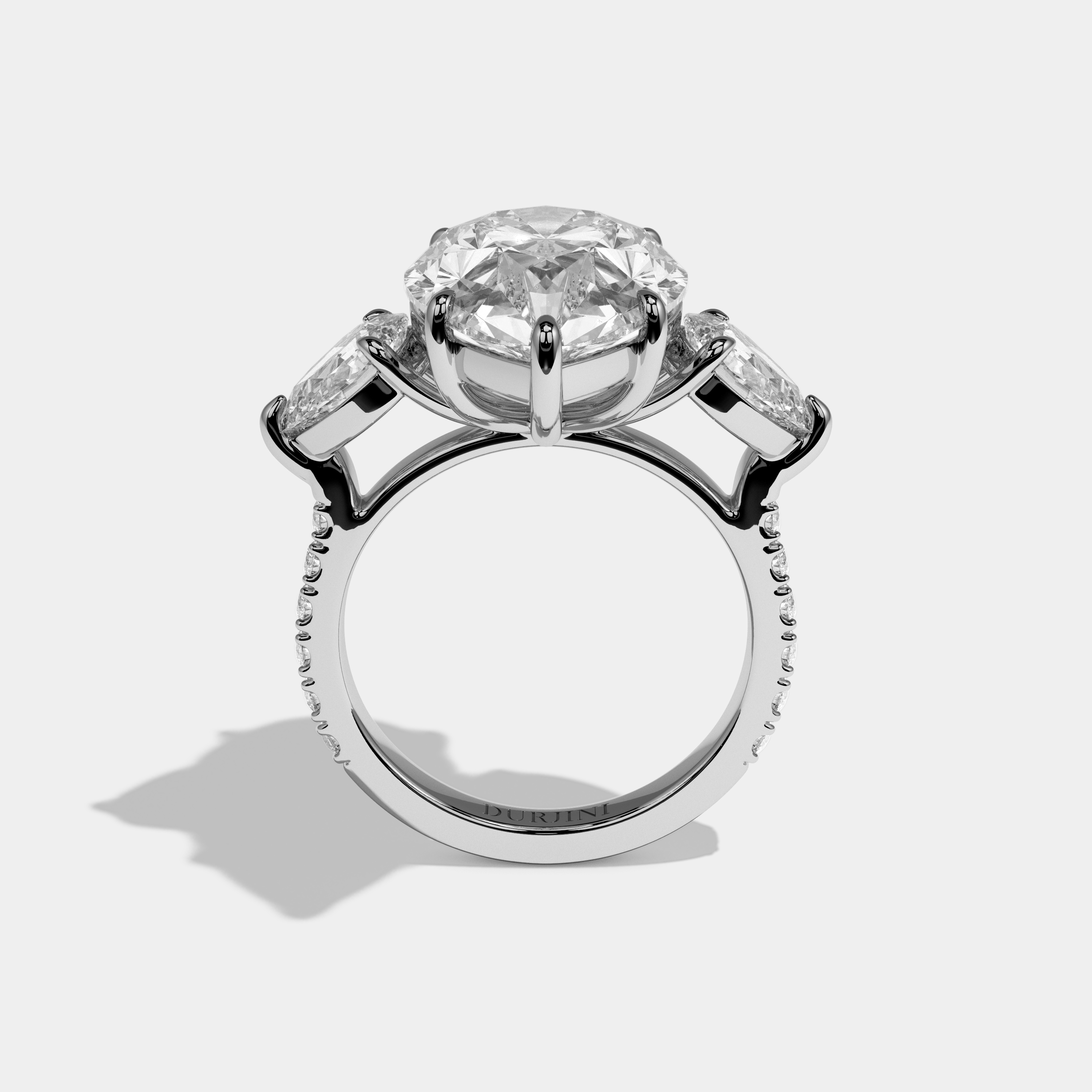 Morgan Pear Cut Diamond Halo With Pear Side Engagement Ring 10ct 18k White Gold