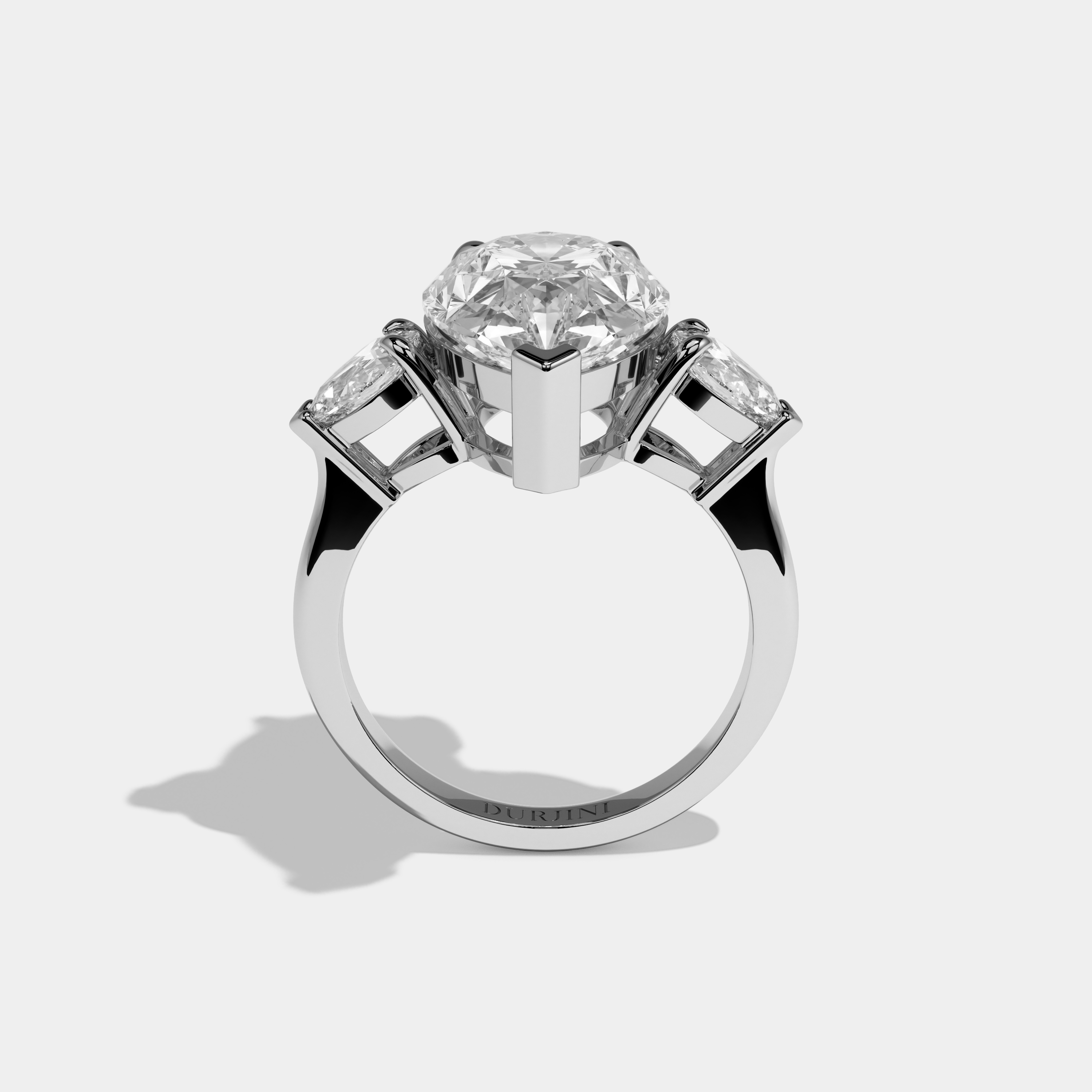 Delilah Pear Cut Diamond With Pear Sides Engagement Ring 10ct 18k White Gold