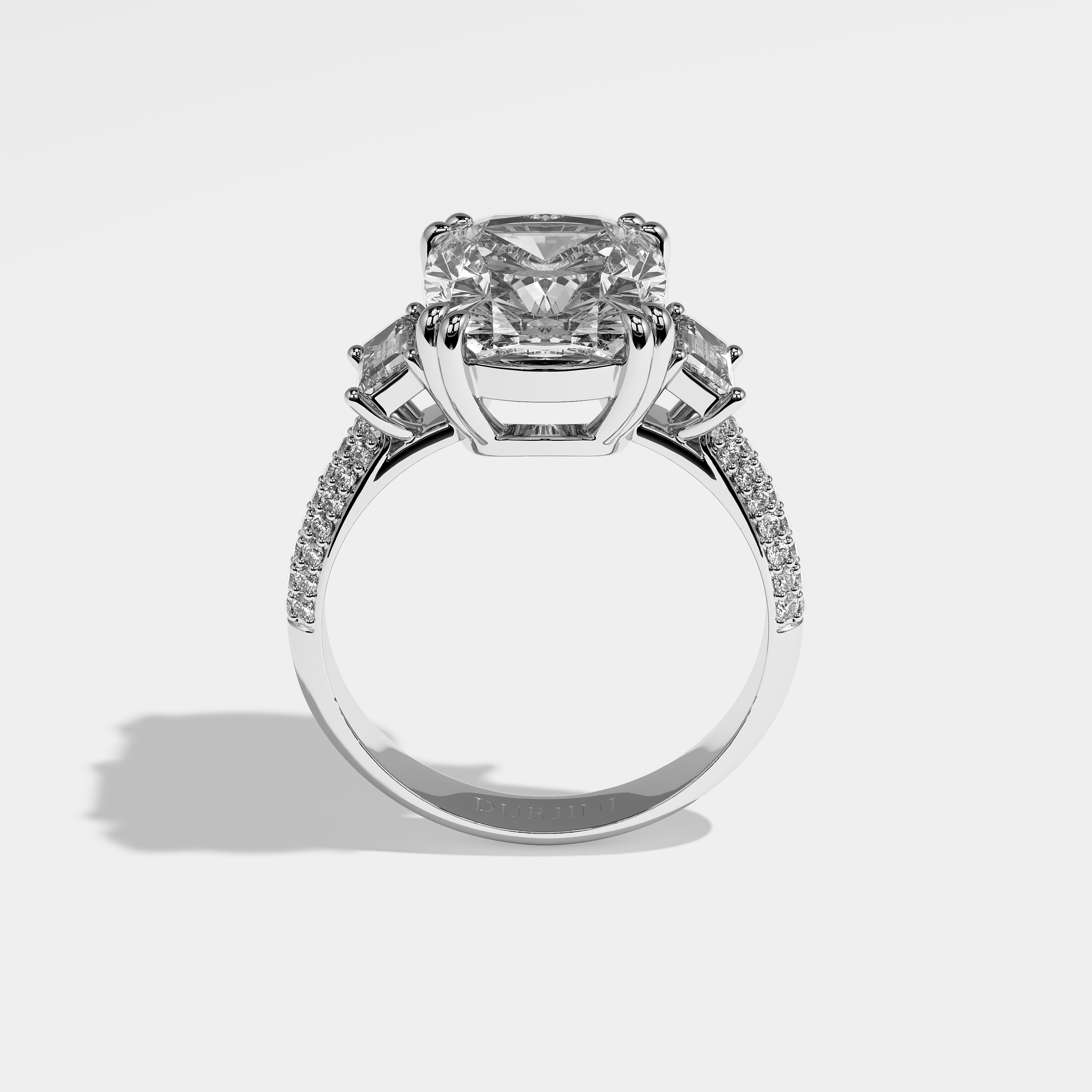 Veronica Diamond Cushion Engagement Ring 18K White Gold 9.00ct