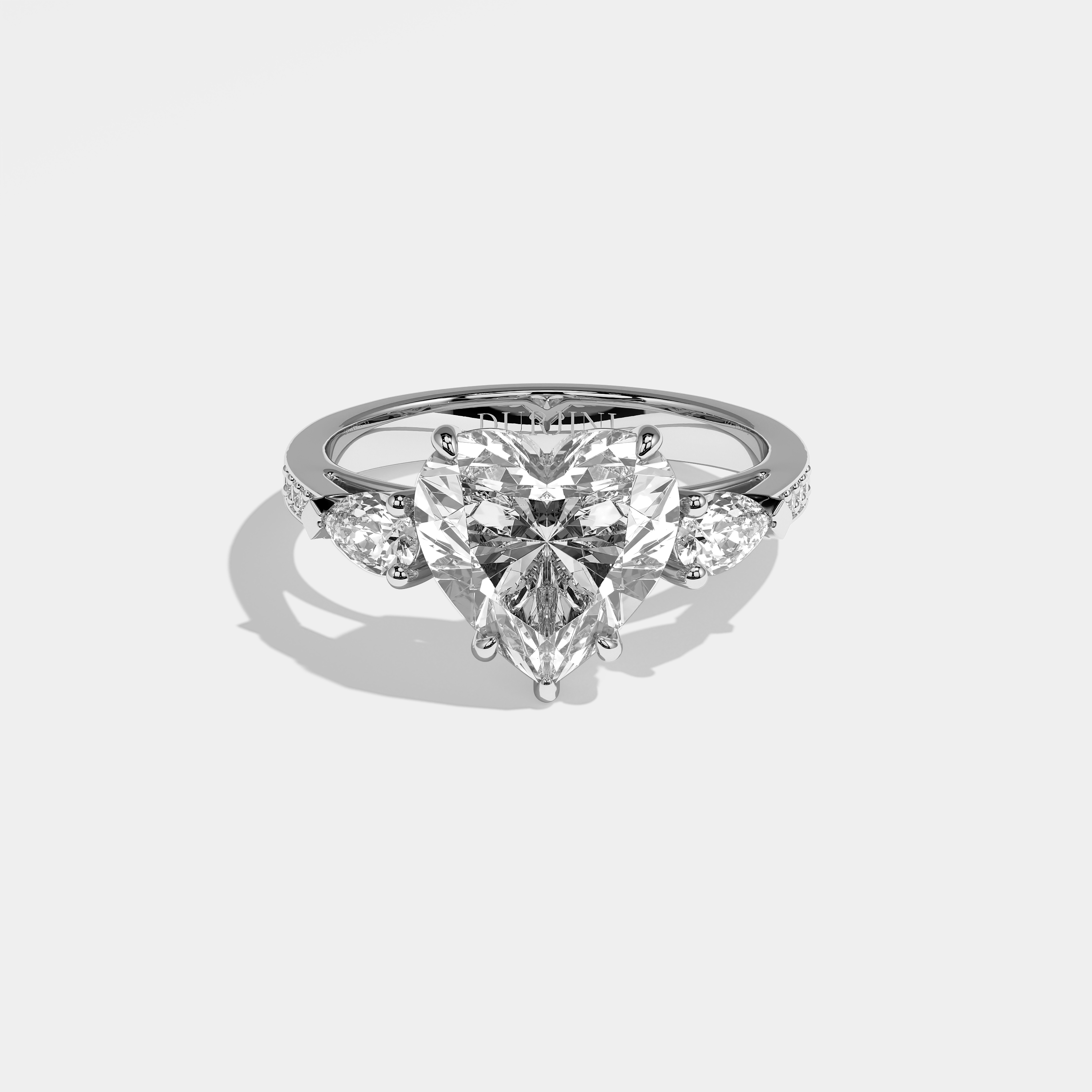 Giselle Diamond Heart Engagement Ring 18K White Gold 6.30ct