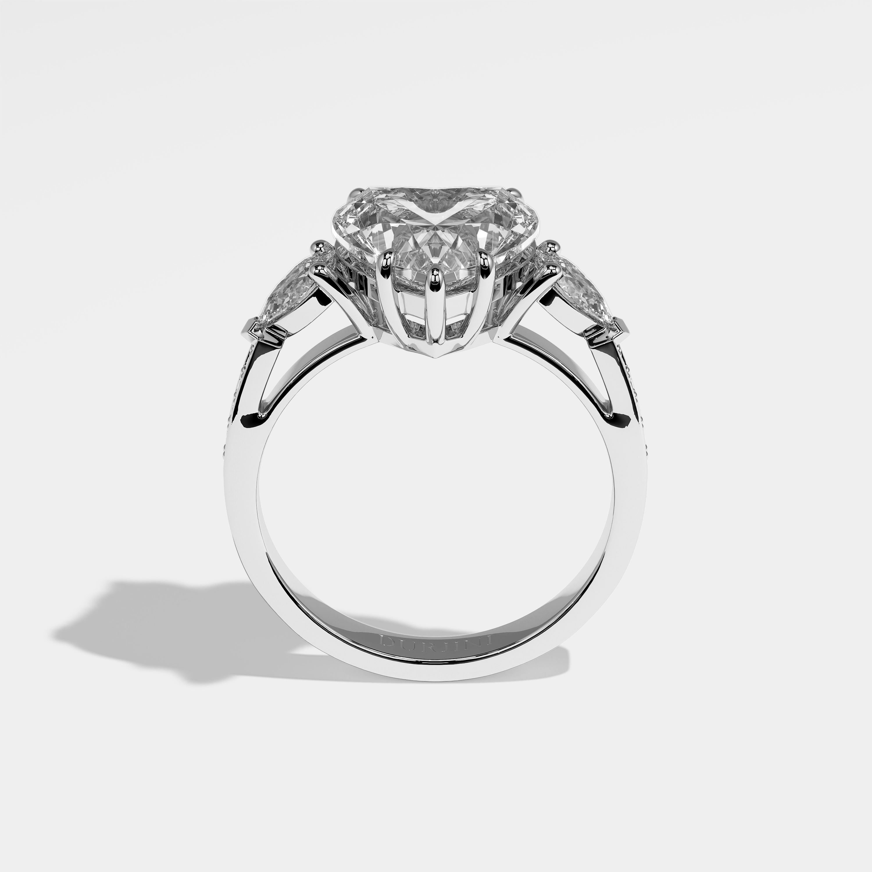 Giselle Diamond Heart Engagement Ring 18K White Gold 6.30ct