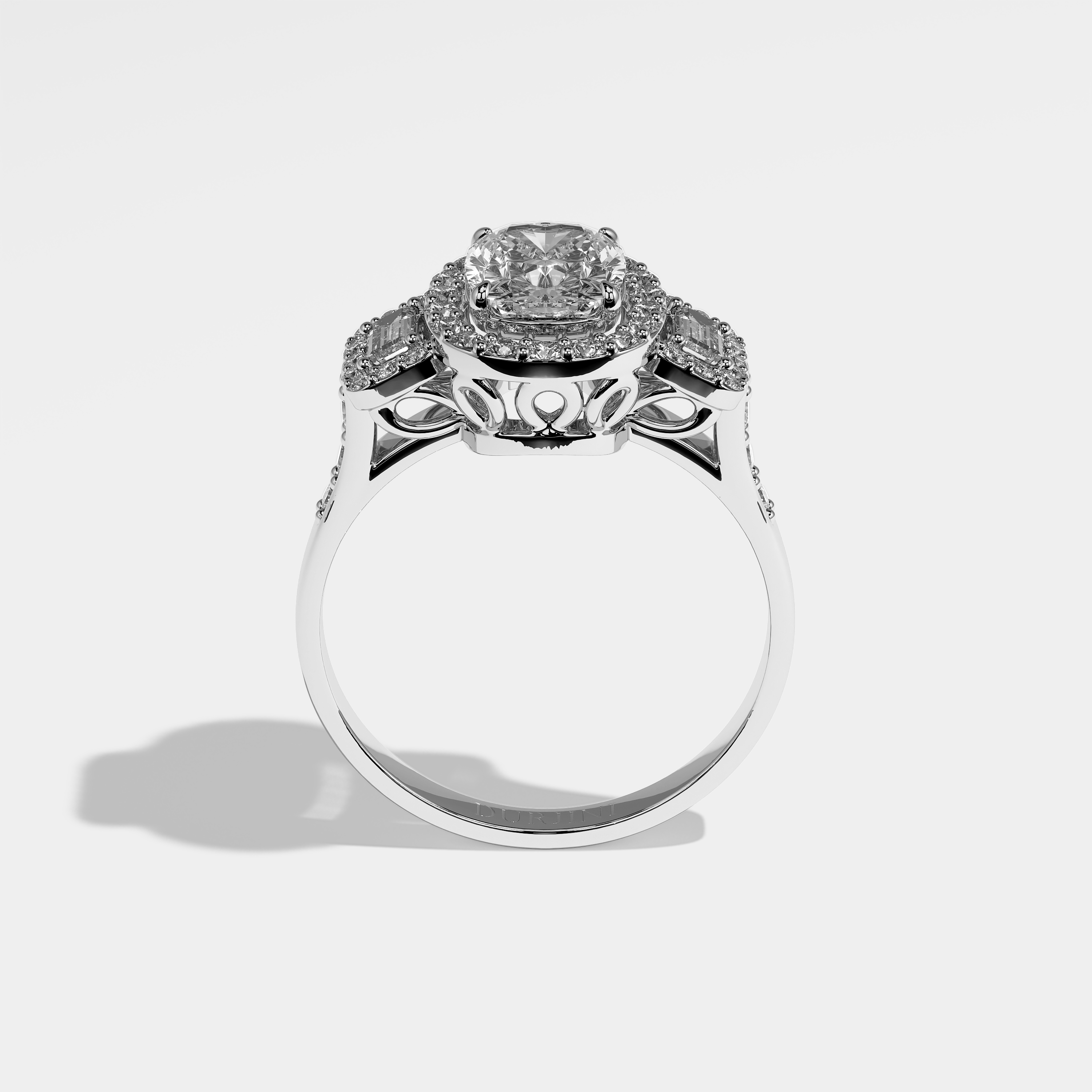 Zendeya Diamond Oval Halo Engagement Ring 18K White Gold 6ct