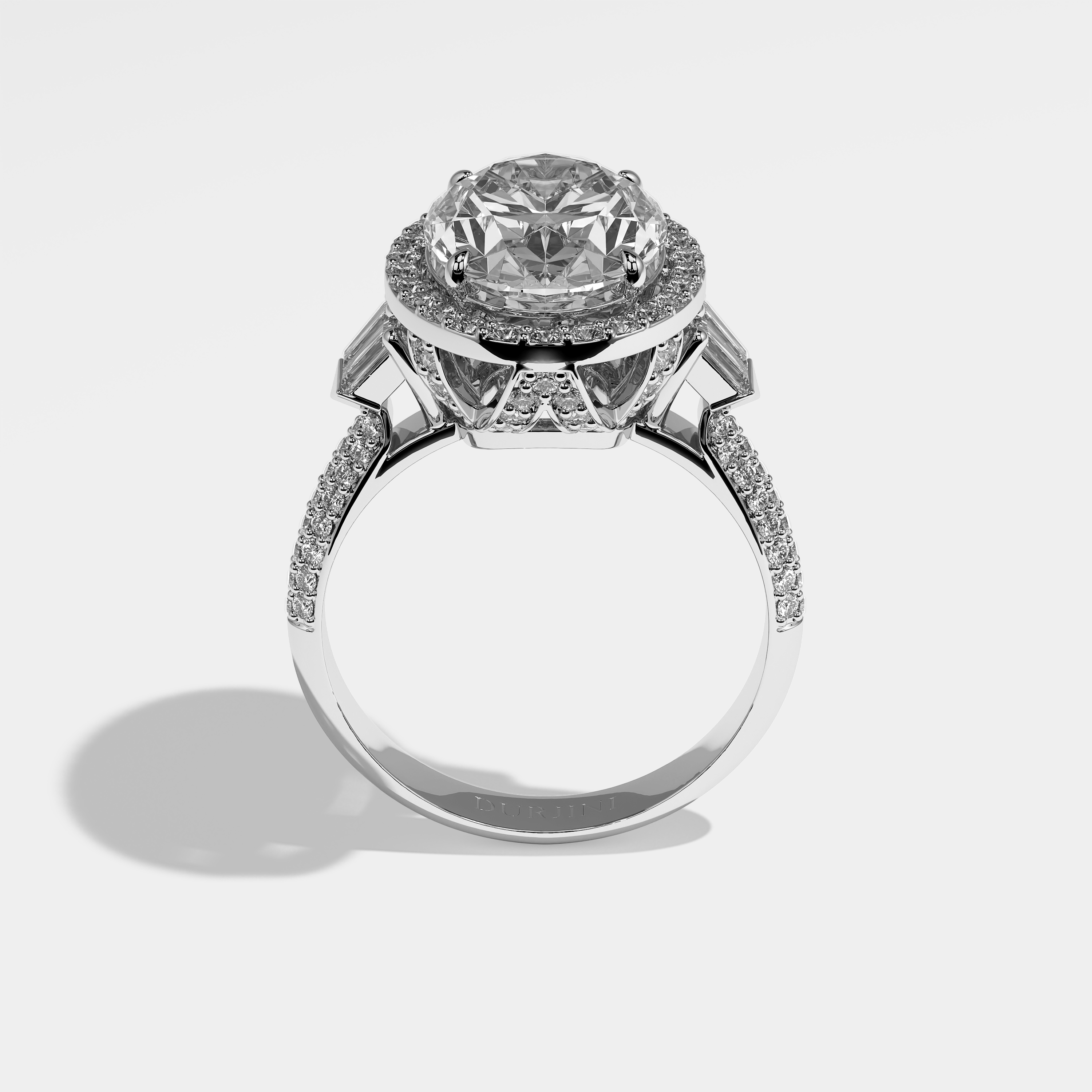 Emma Diamond Oval Halo Engagement Ring 18K White Gold 9.50ct