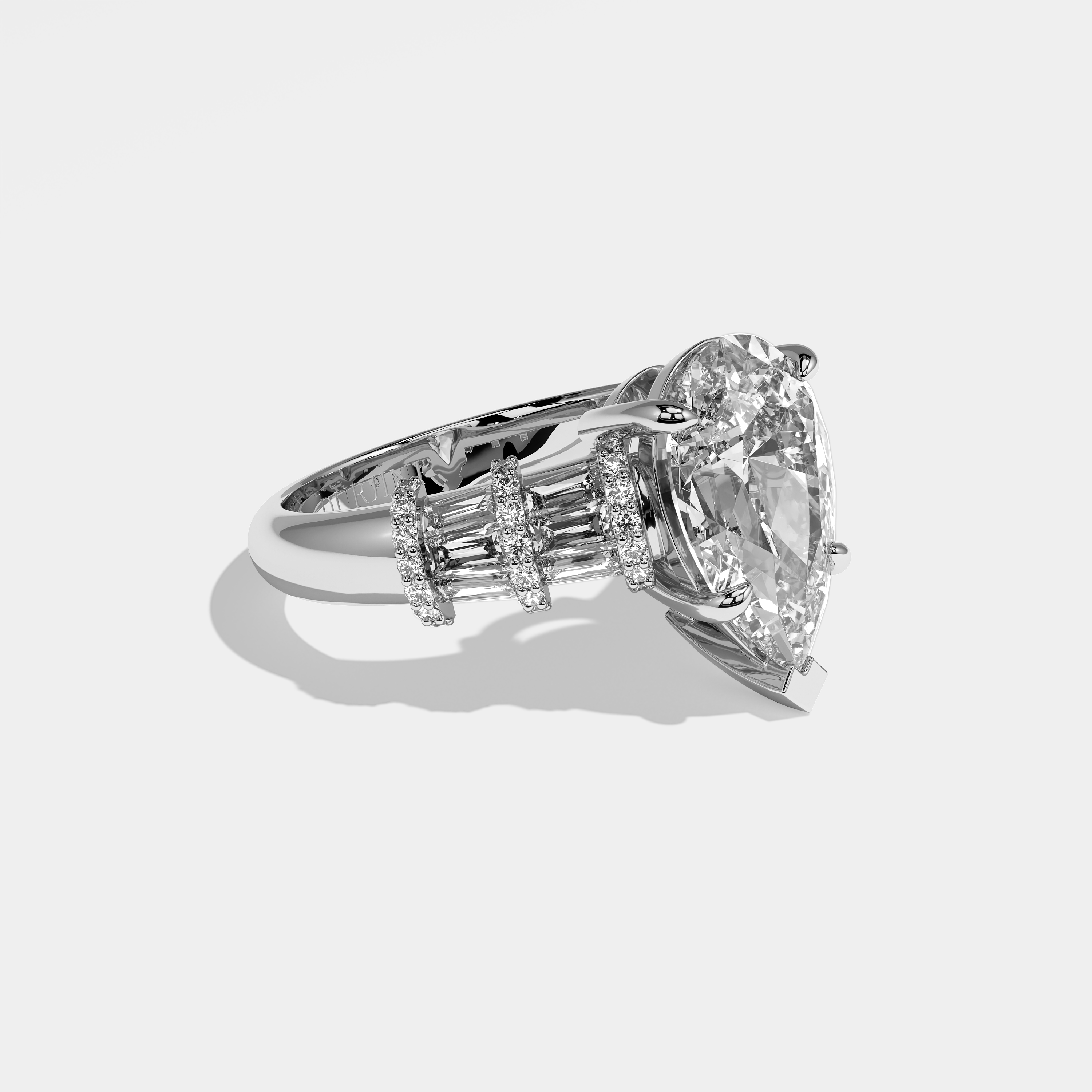 Marybeth Diamond Pear Engagement Ring 18K White Gold 9.00ct