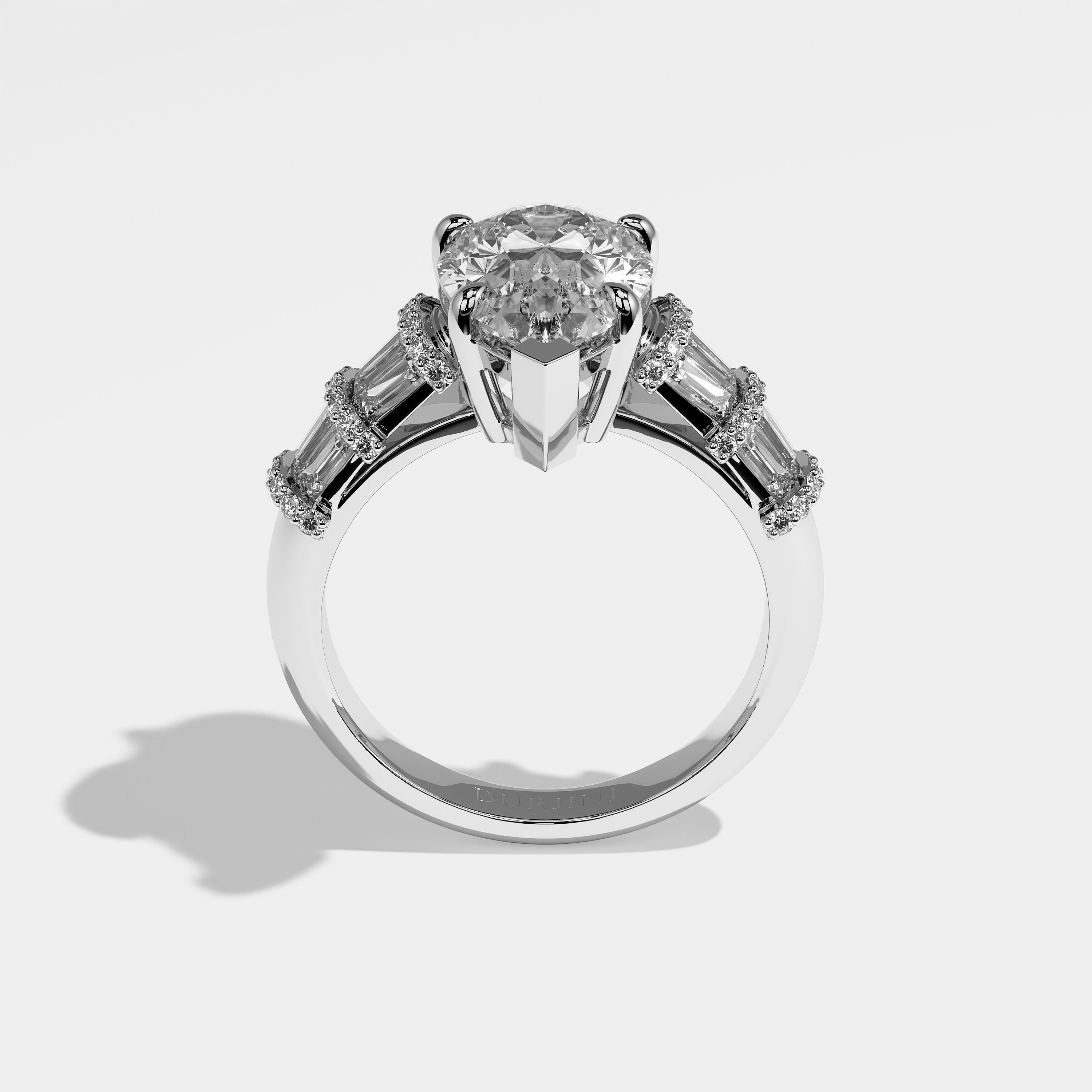 Marybeth Diamond Pear Engagement Ring 18K White Gold 9.00ct