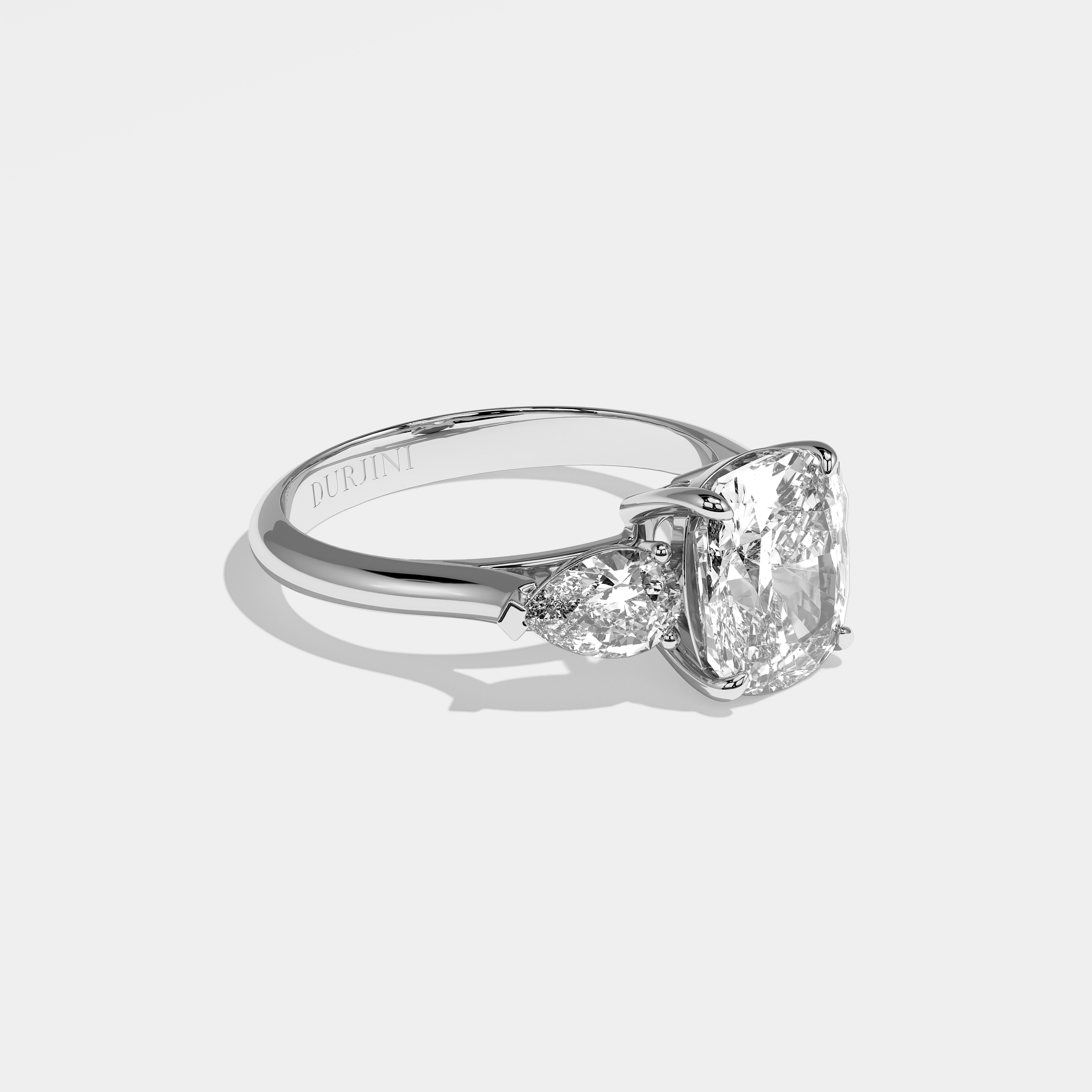 Royce oval diamond engagement ring in 18K white gold by Kurbãni Durjini, right view