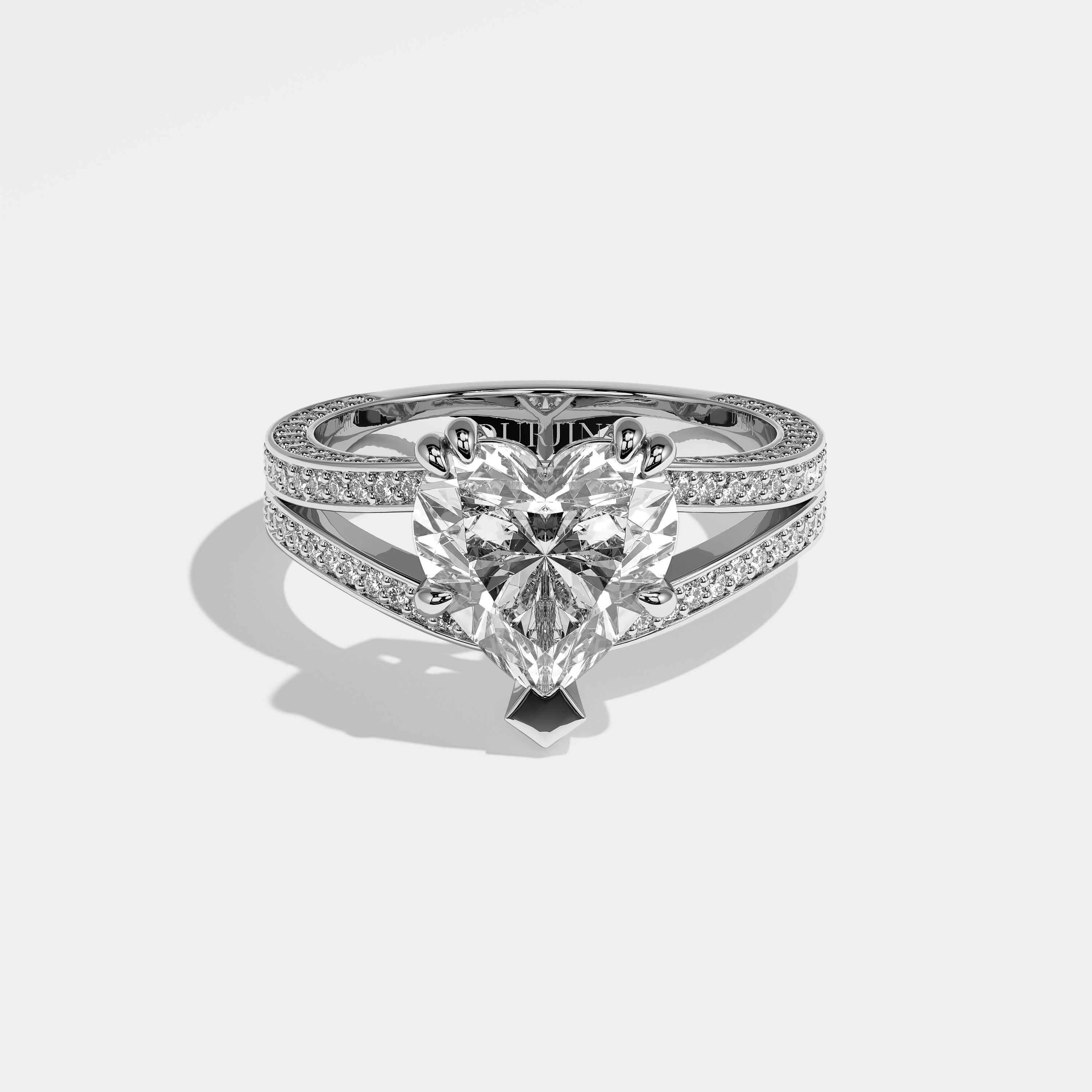 Bree Diamond Heart Engagement Ring 18K White Gold 6.00ct