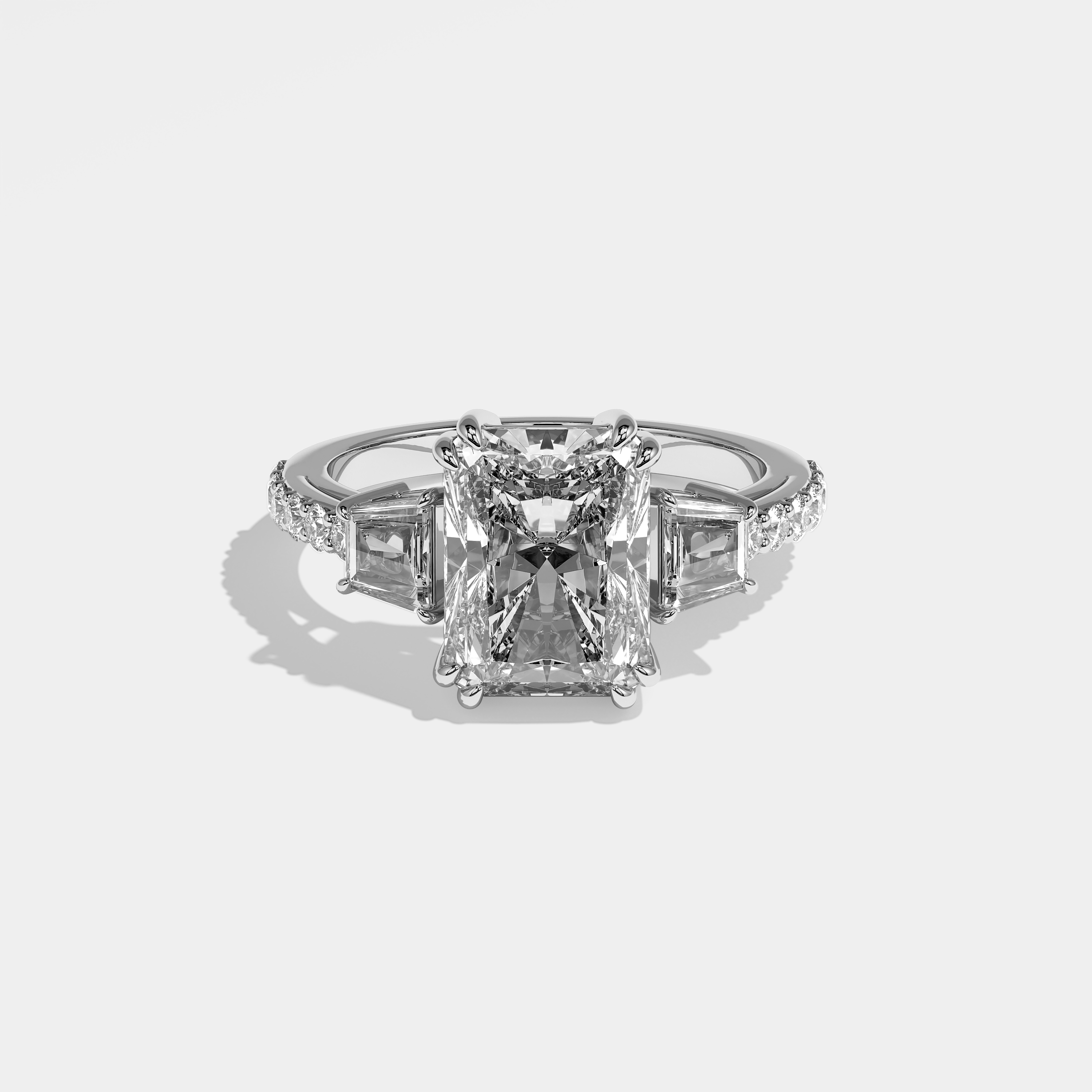 Aliza Diamond Radiant Halo Engagement Ring 18K White Gold 8.00ct