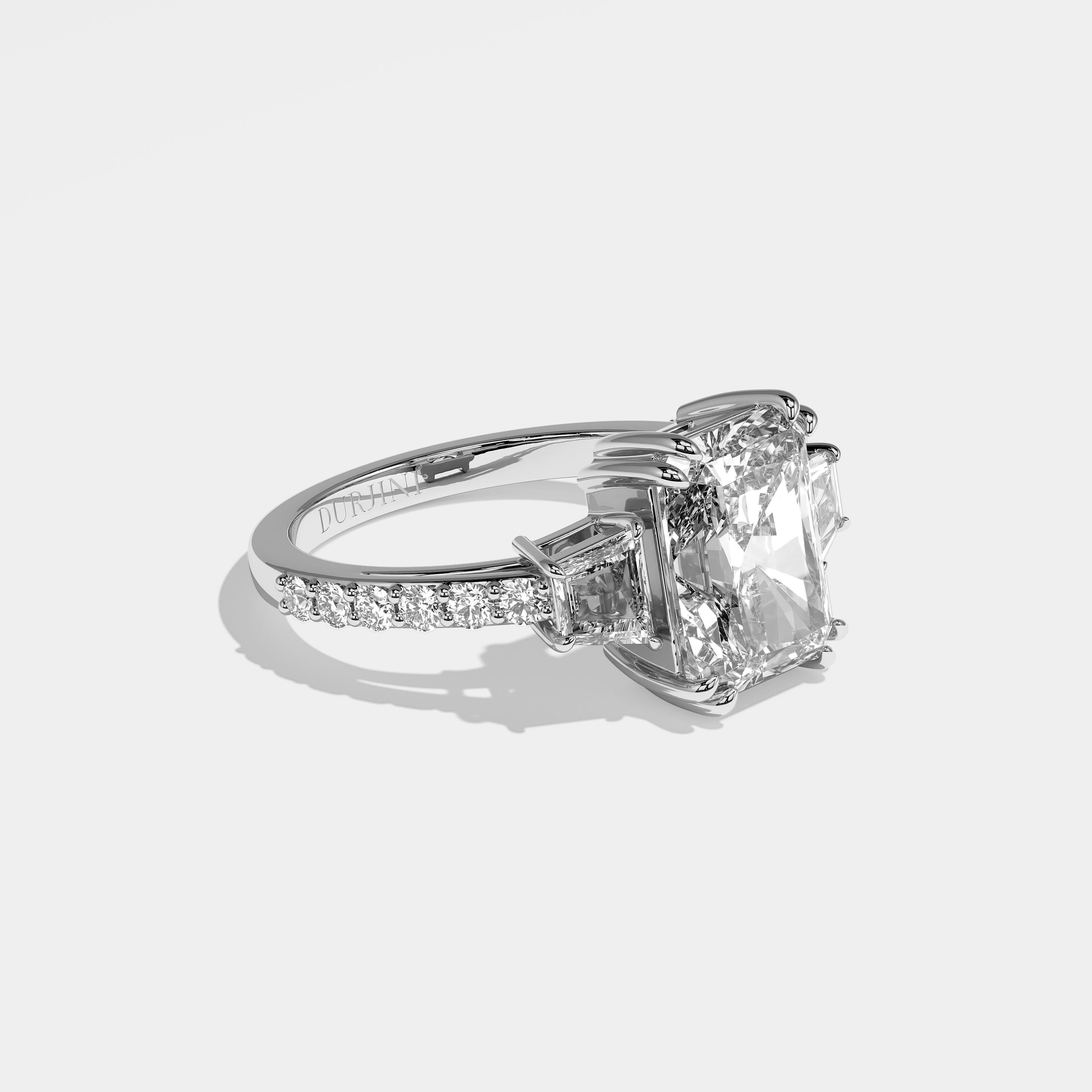 Aliza Diamond Radiant Halo Engagement Ring 18K White Gold 8.00ct