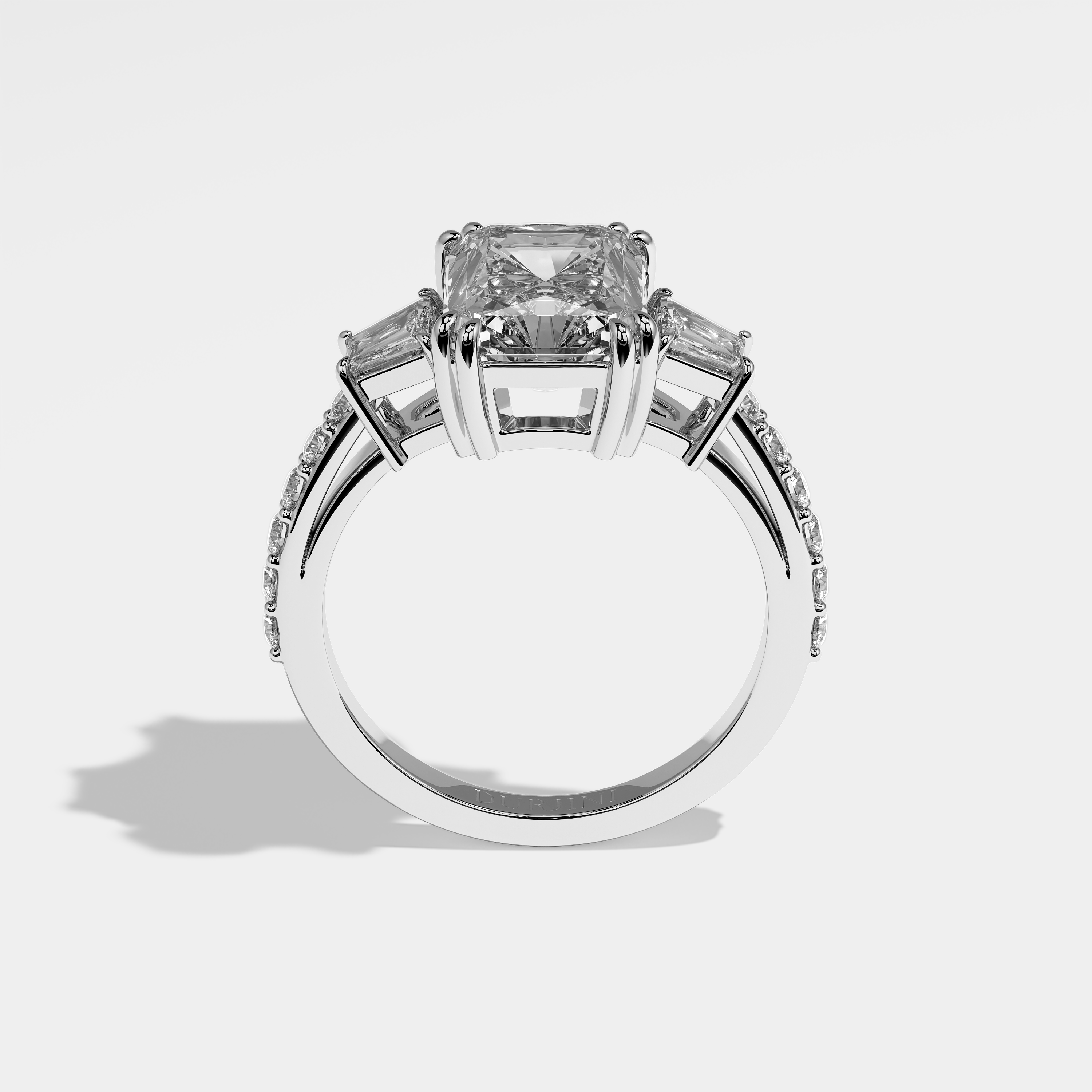 Aliza Diamond Radiant Halo Engagement Ring 18K White Gold 8.00ct