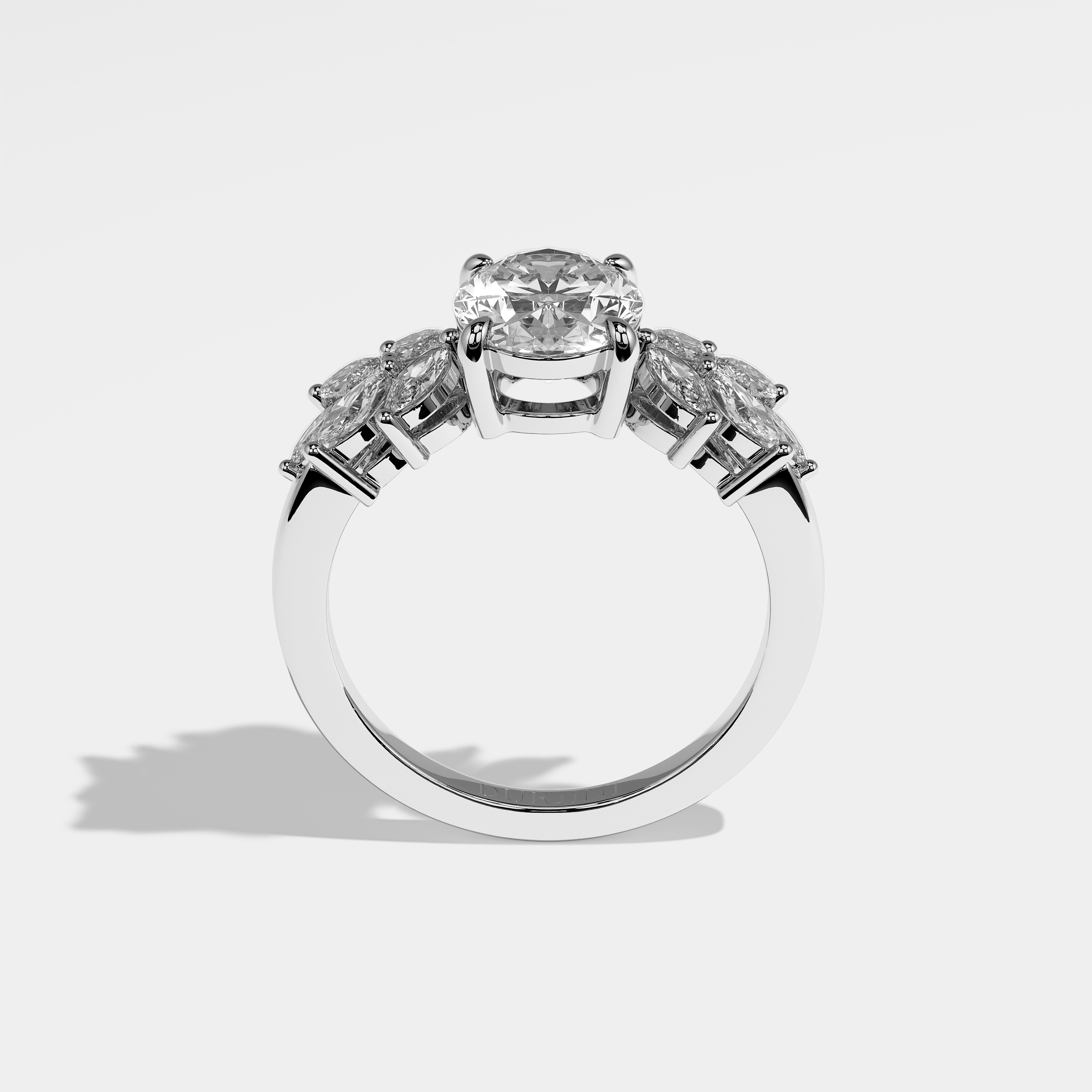Thalia Diamond Oval Engagement Ring 18K White Gold 8.00ct