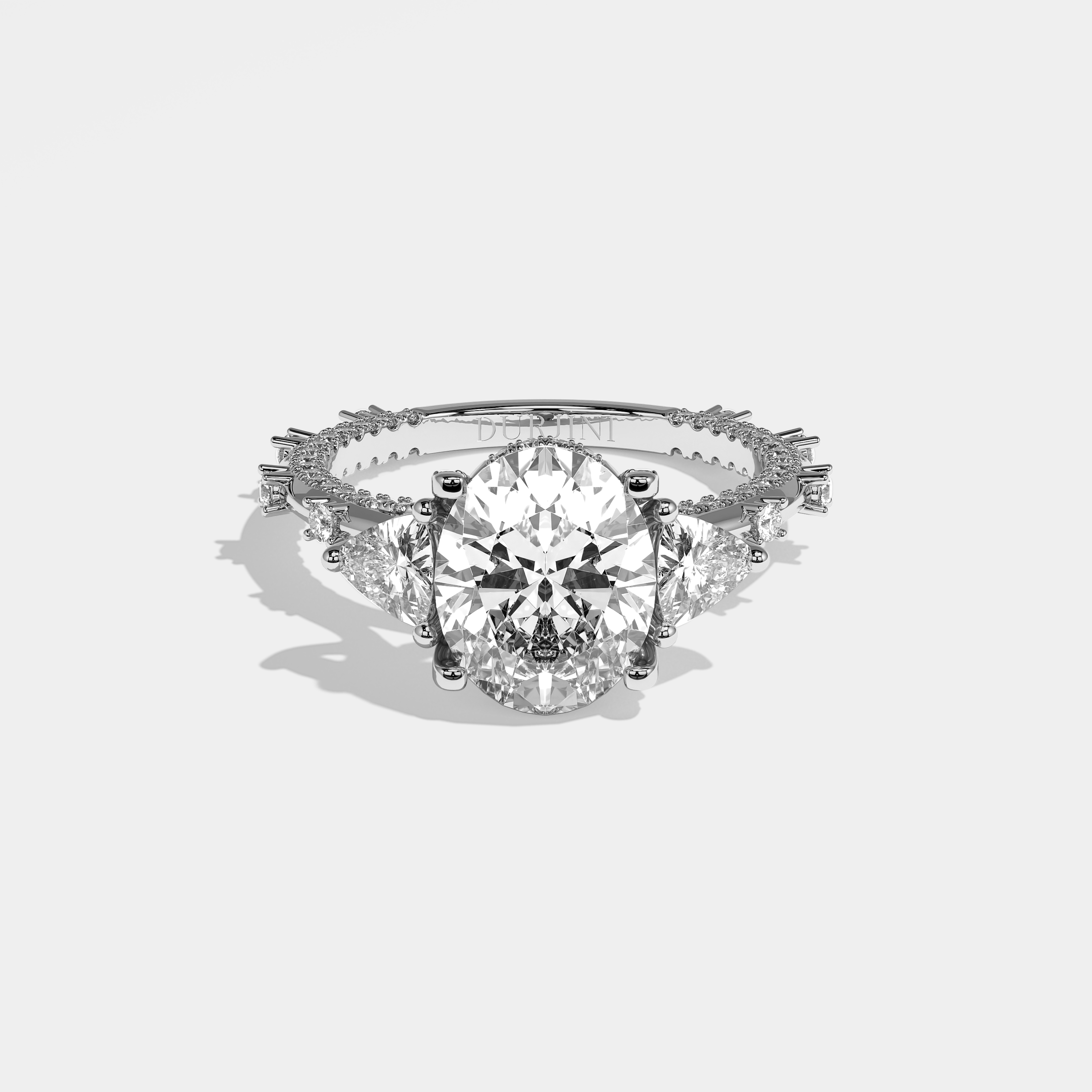Arwen Diamond Oval Halo Engagement Ring 18K White Gold 7.50ct