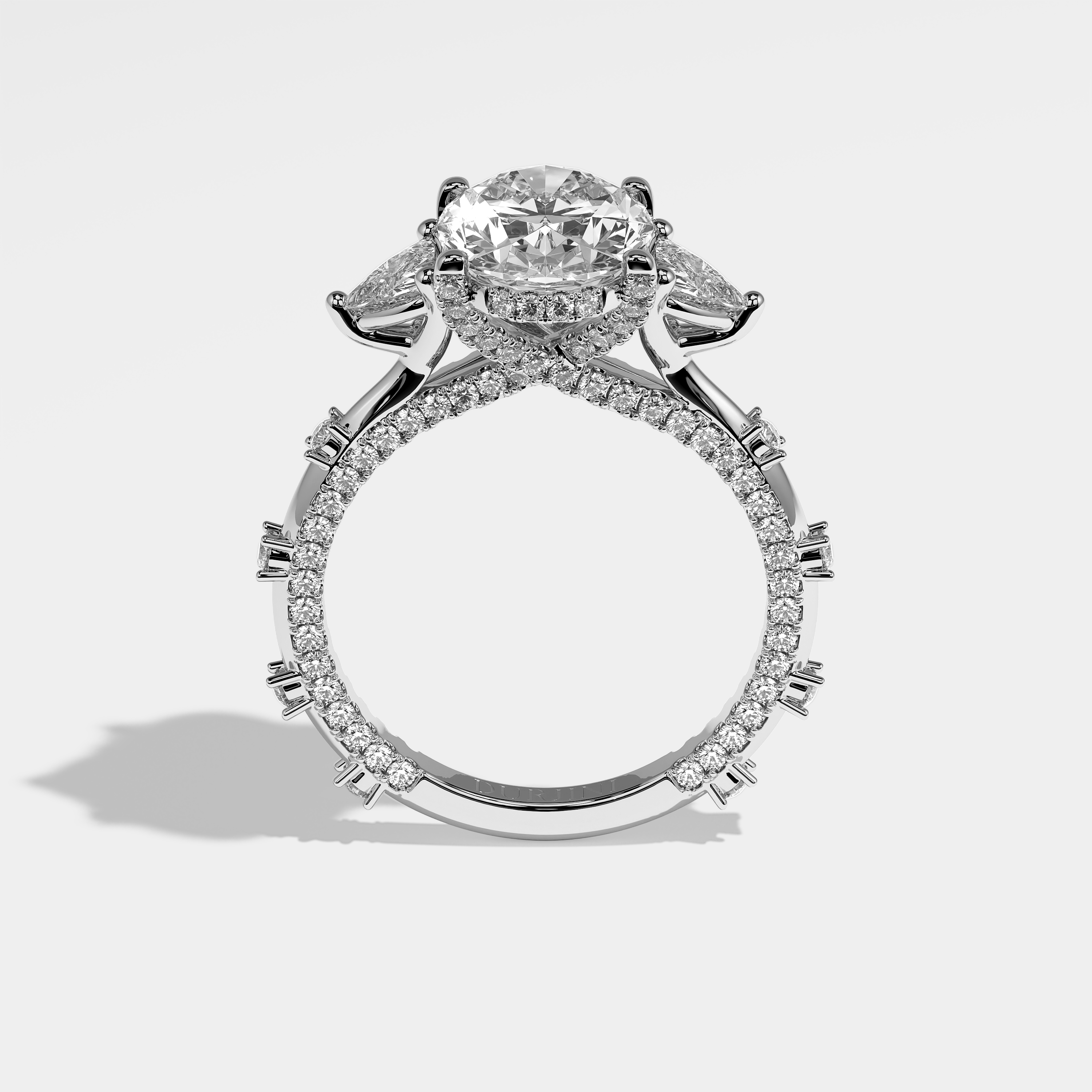 Arwen Diamond Oval Halo Engagement Ring 18K White Gold 7.50ct