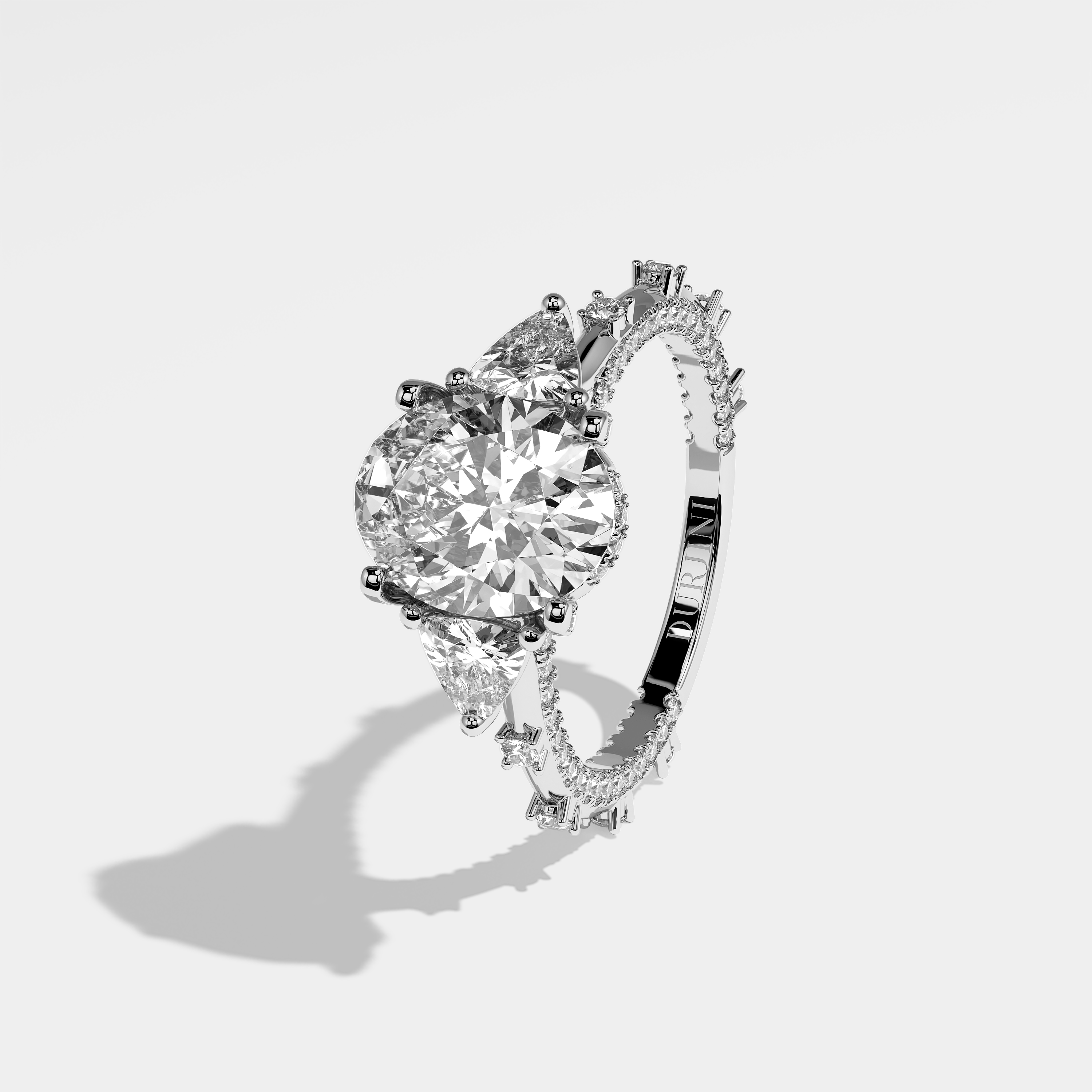 Arwen Diamond Oval Halo Engagement Ring 18K White Gold 7.50ct