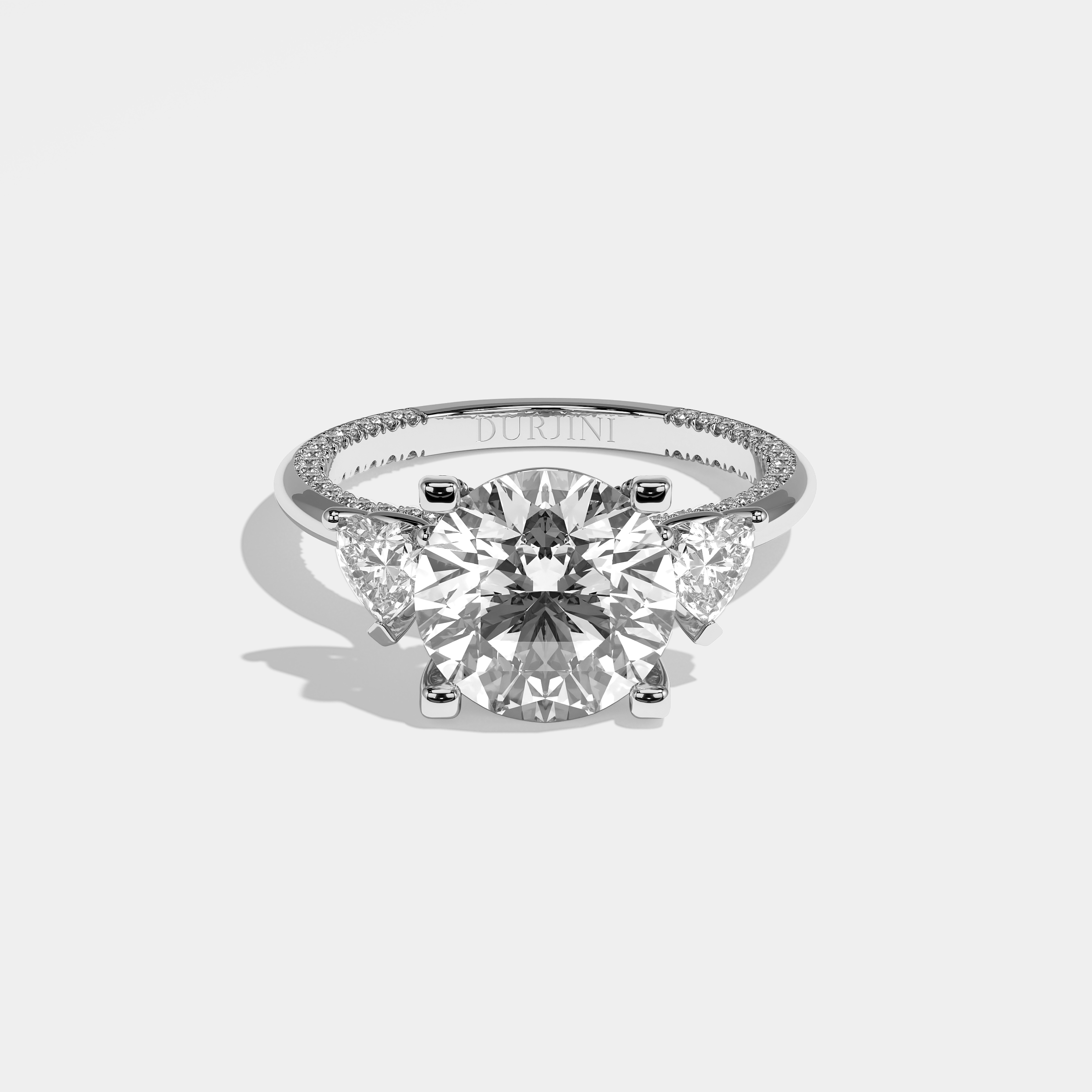 Amara Diamond Round Brilliant Engagement Ring 18K White Gold 7.00ct