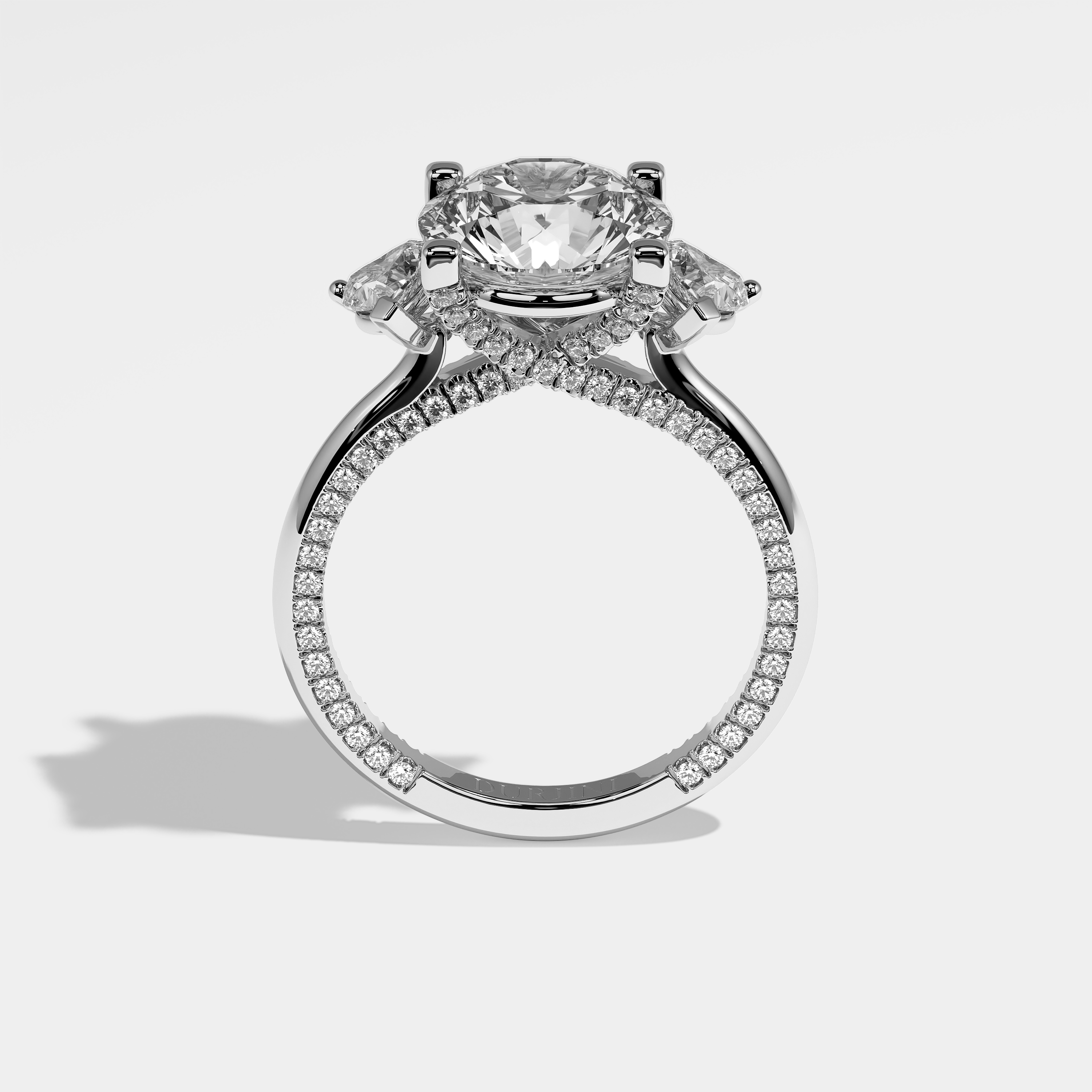 Amara Diamond Round Brilliant Engagement Ring 18K White Gold 7.00ct