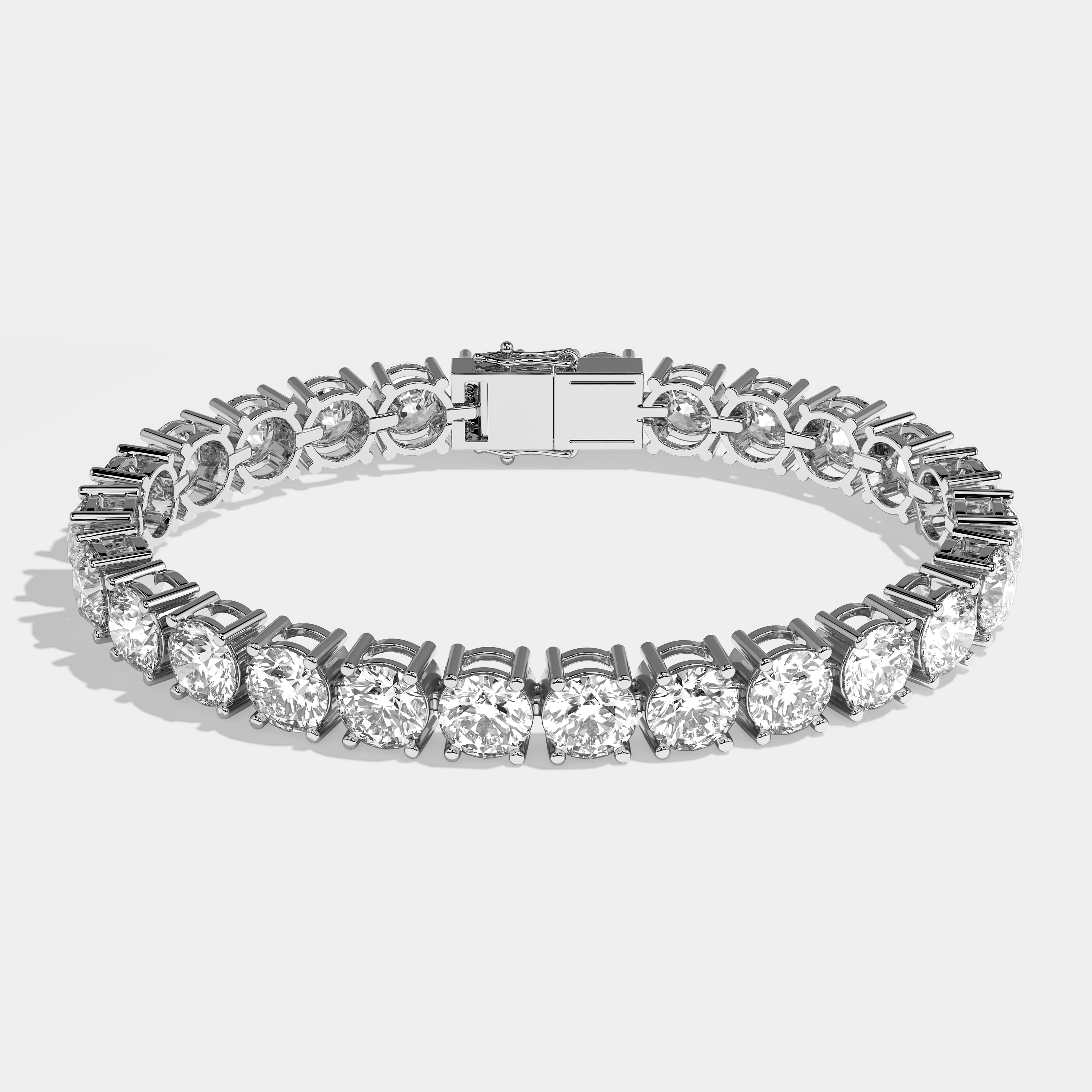 Alicia Durjini Diamond Round Brilliant Tennis Bracelet 5MM 18K White Gold 6.00ct
