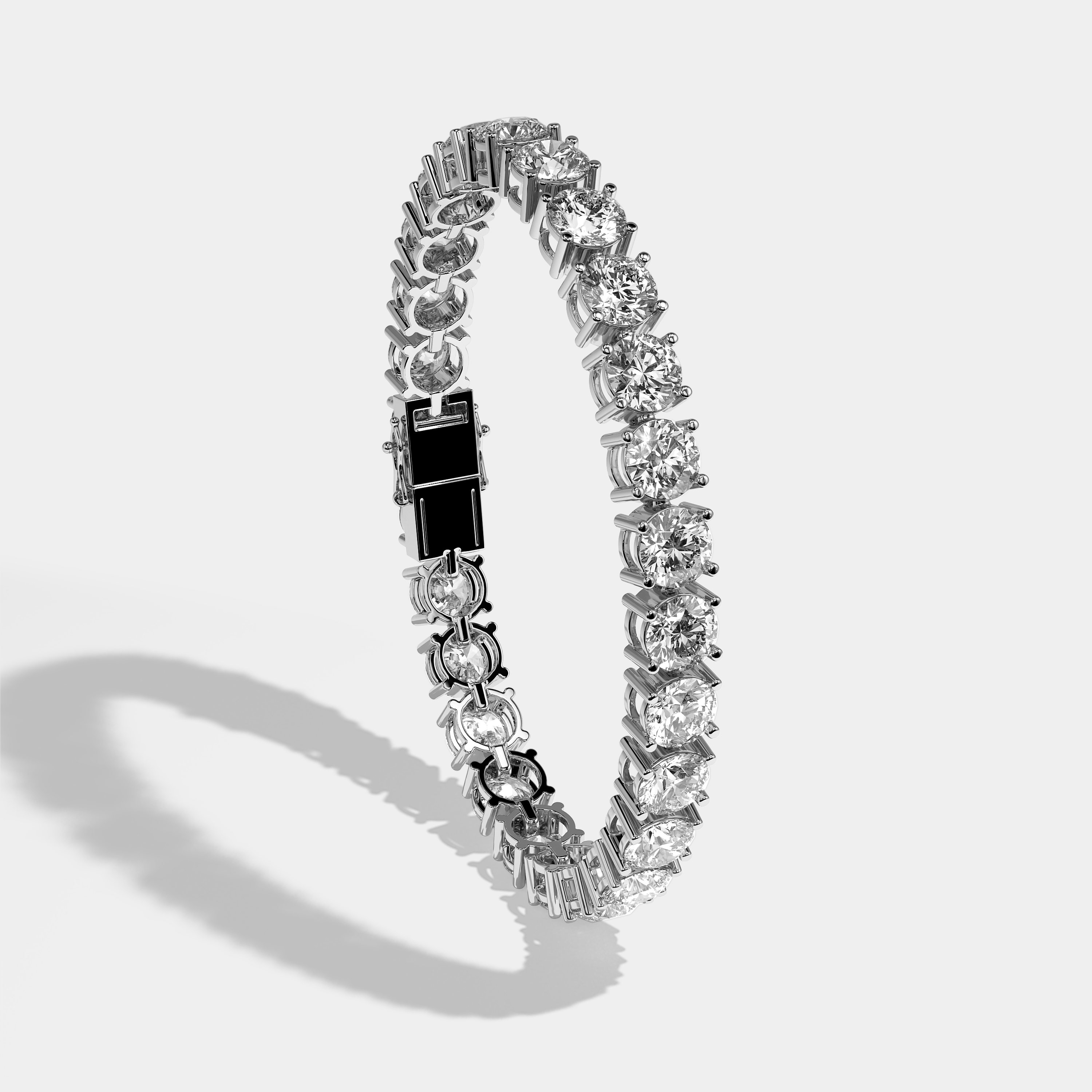 Alicia Durjini Diamond Round Brilliant Tennis Bracelet 5MM 18K White Gold 6.00ct