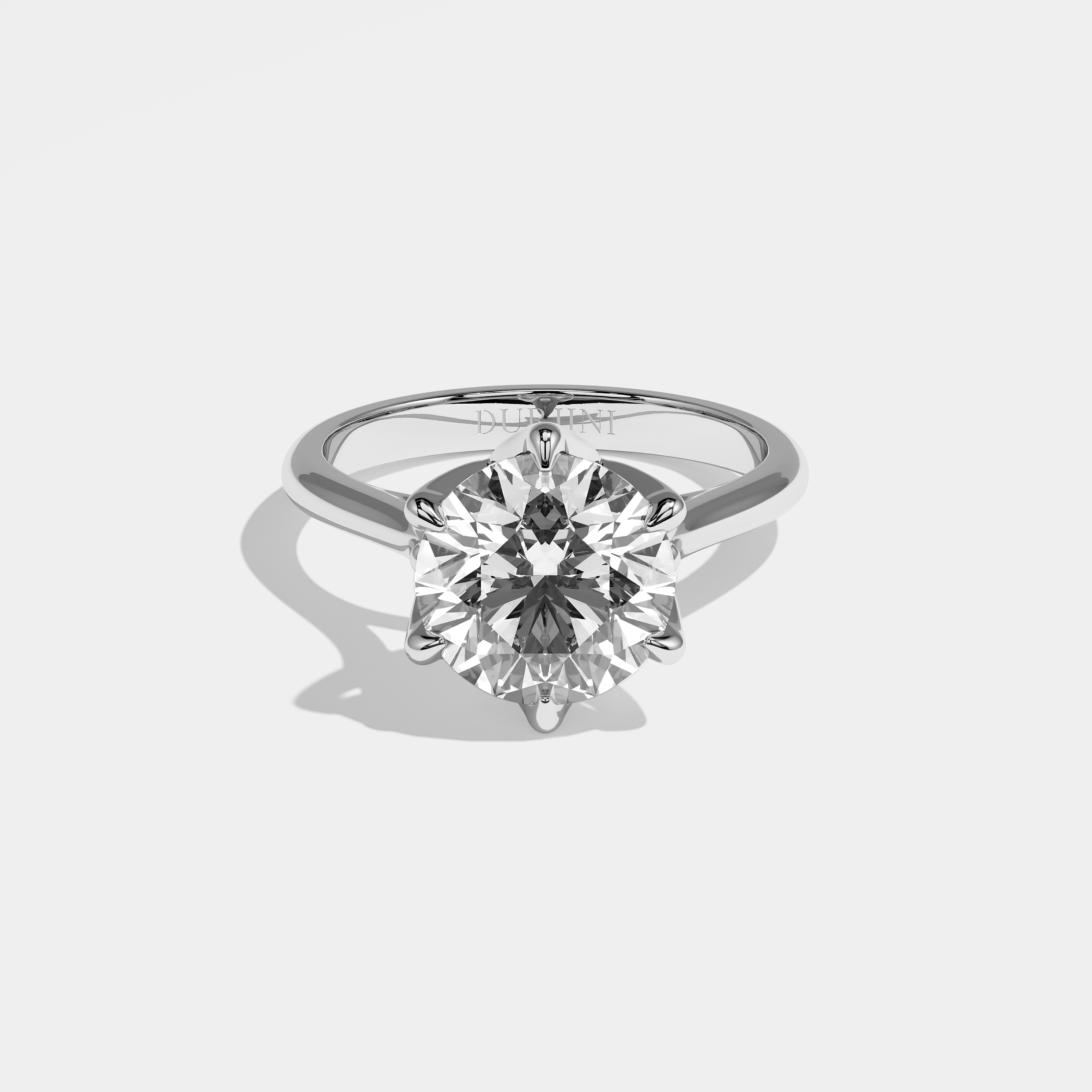 Alina Diamond Round Brilliant Engagement Ring 18K White Gold 3.50ct