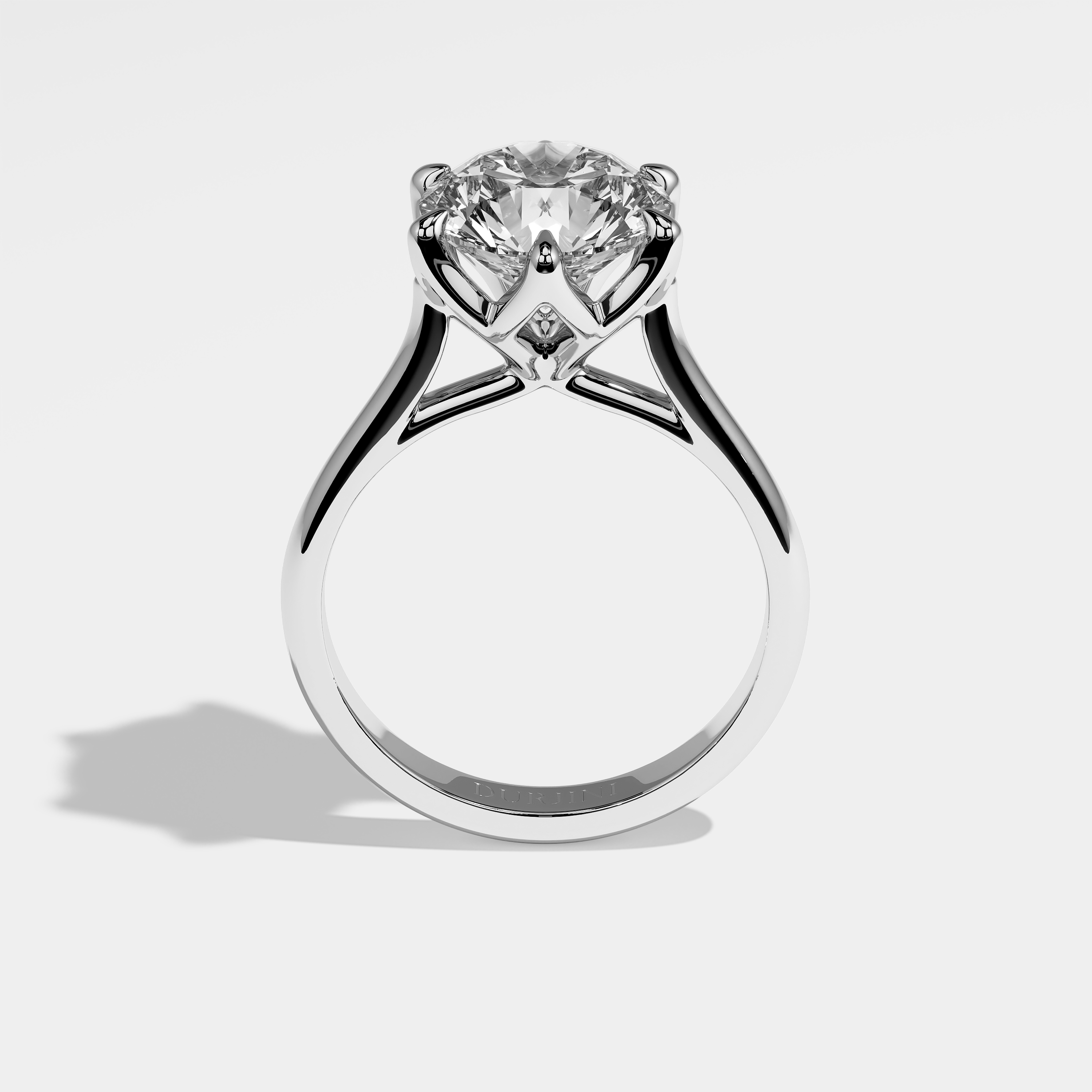 Alina Diamond Round Brilliant Engagement Ring 18K White Gold 3.50ct