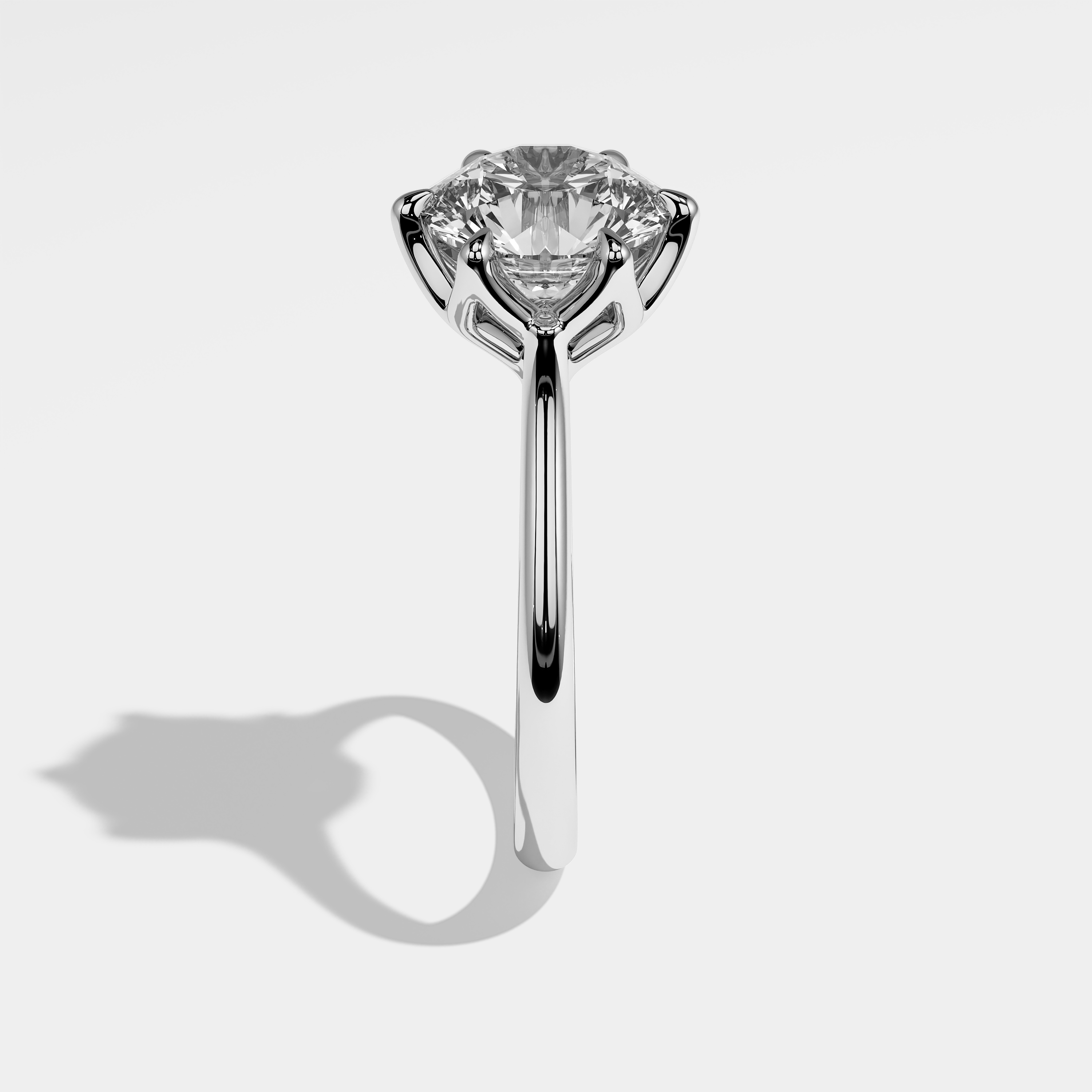 Alina Diamond Round Brilliant Engagement Ring 18K White Gold 3.50ct