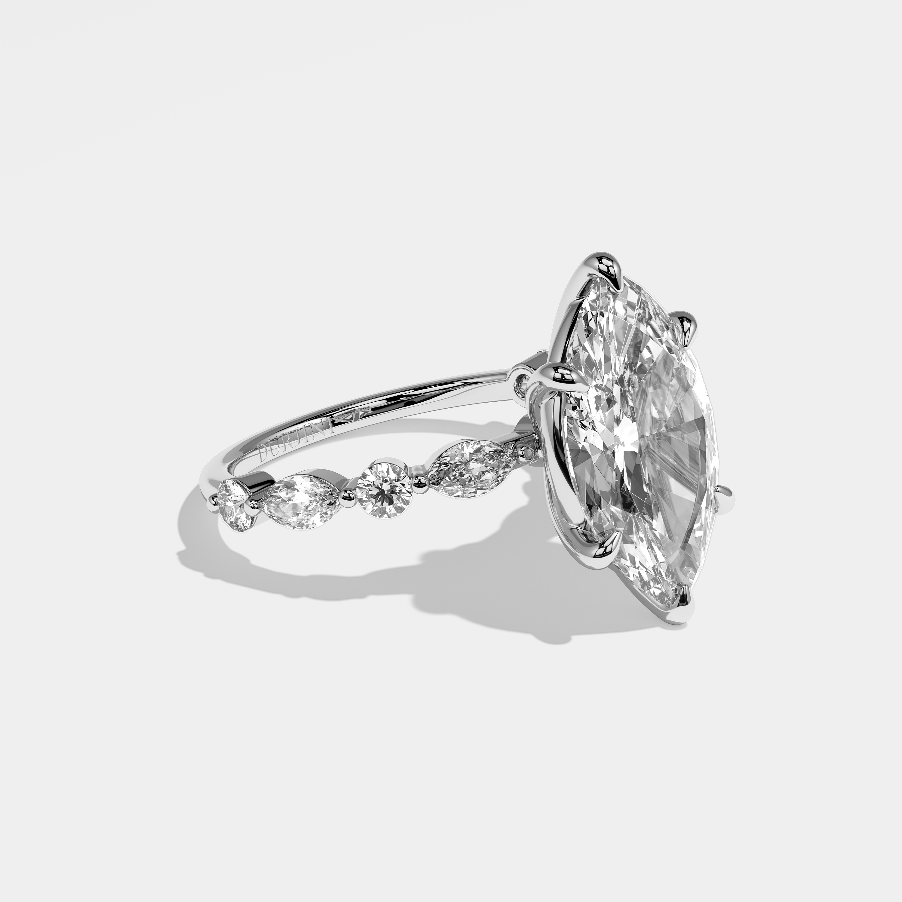 Right View – Kurbãni Durjini Aveline Diamond Marquise Engagement Ring White Gold