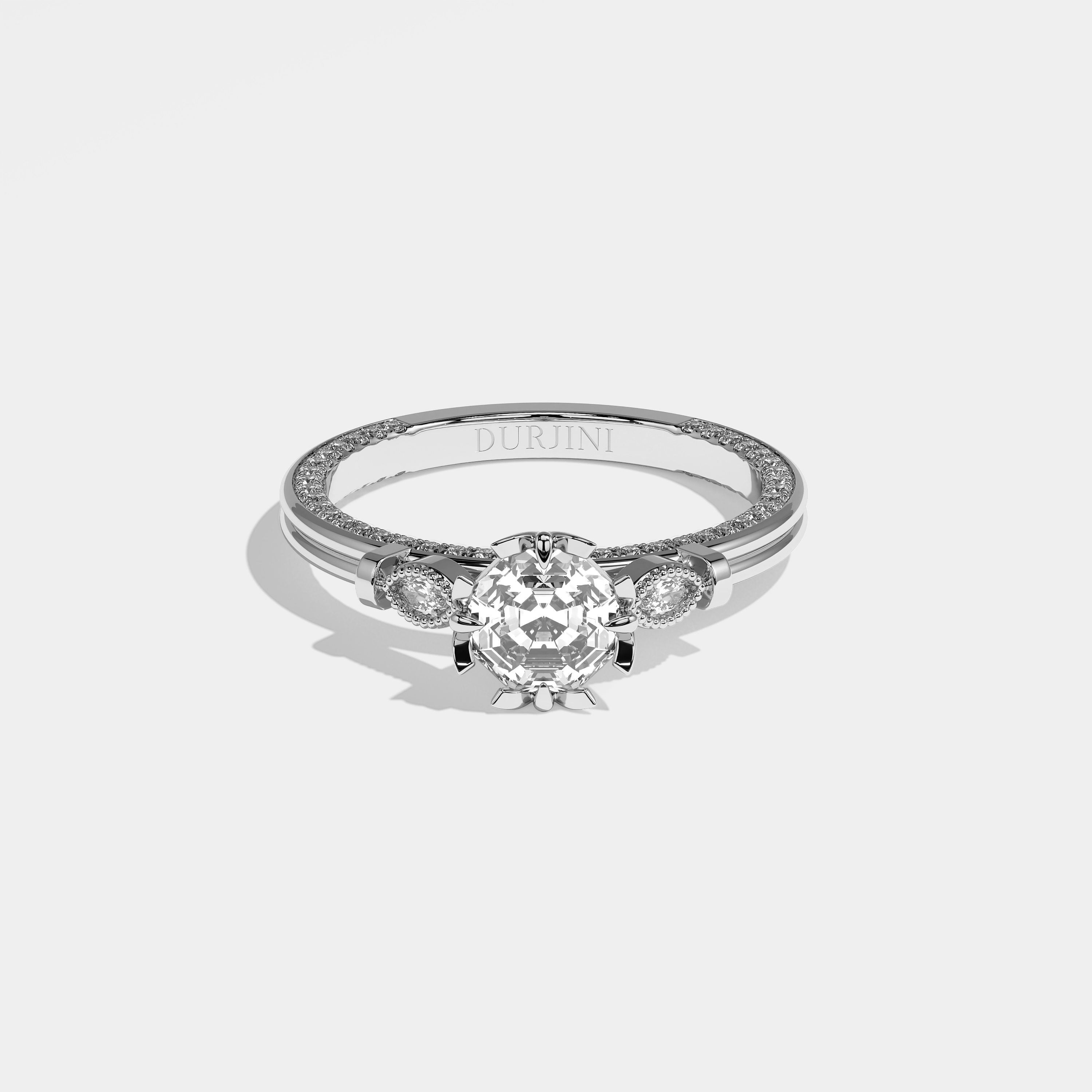 Amelie Diamond Round Brilliant Engagement Ring 18K White Gold 3.50ct