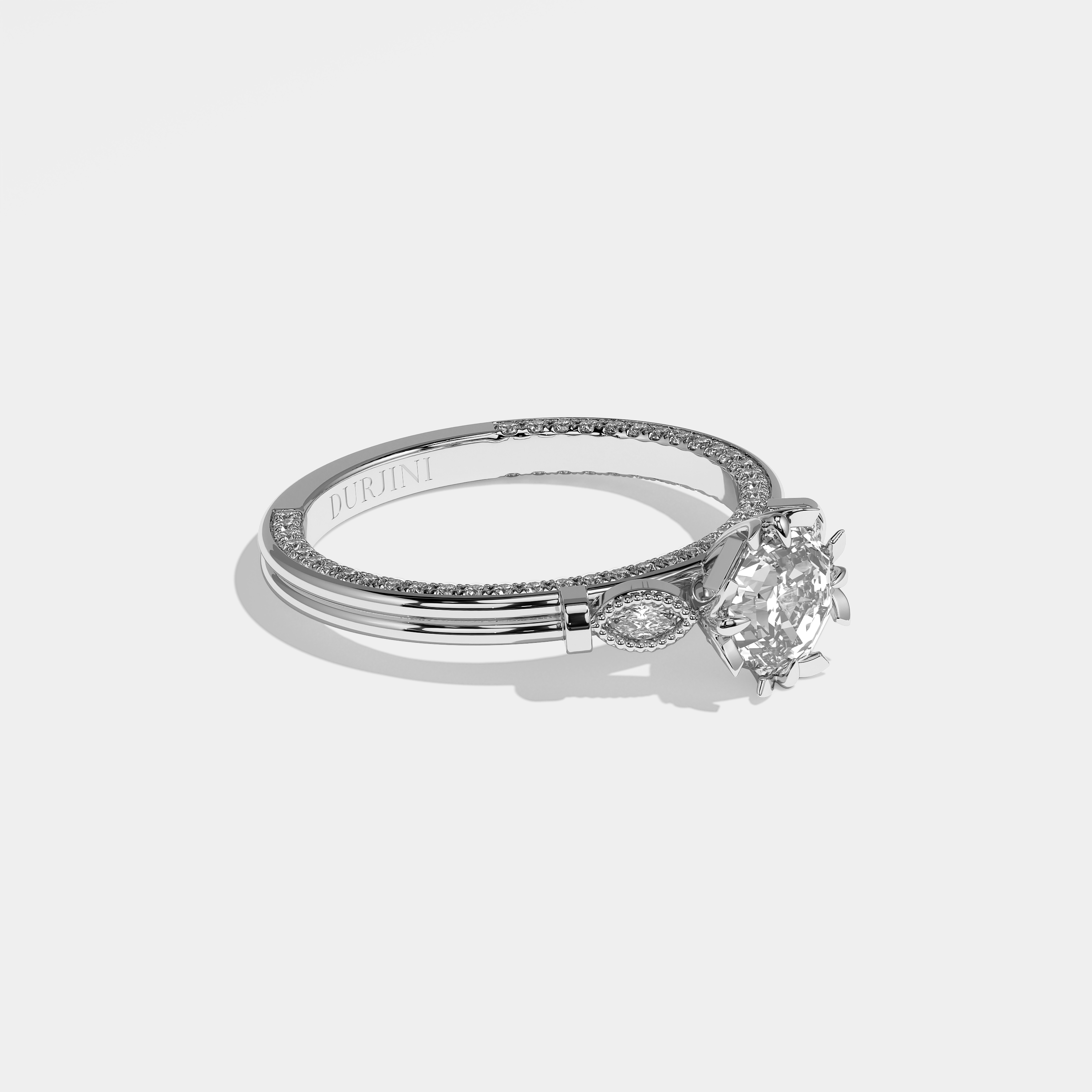 Amelie Diamond Round Brilliant Engagement Ring 18K White Gold 3.50ct
