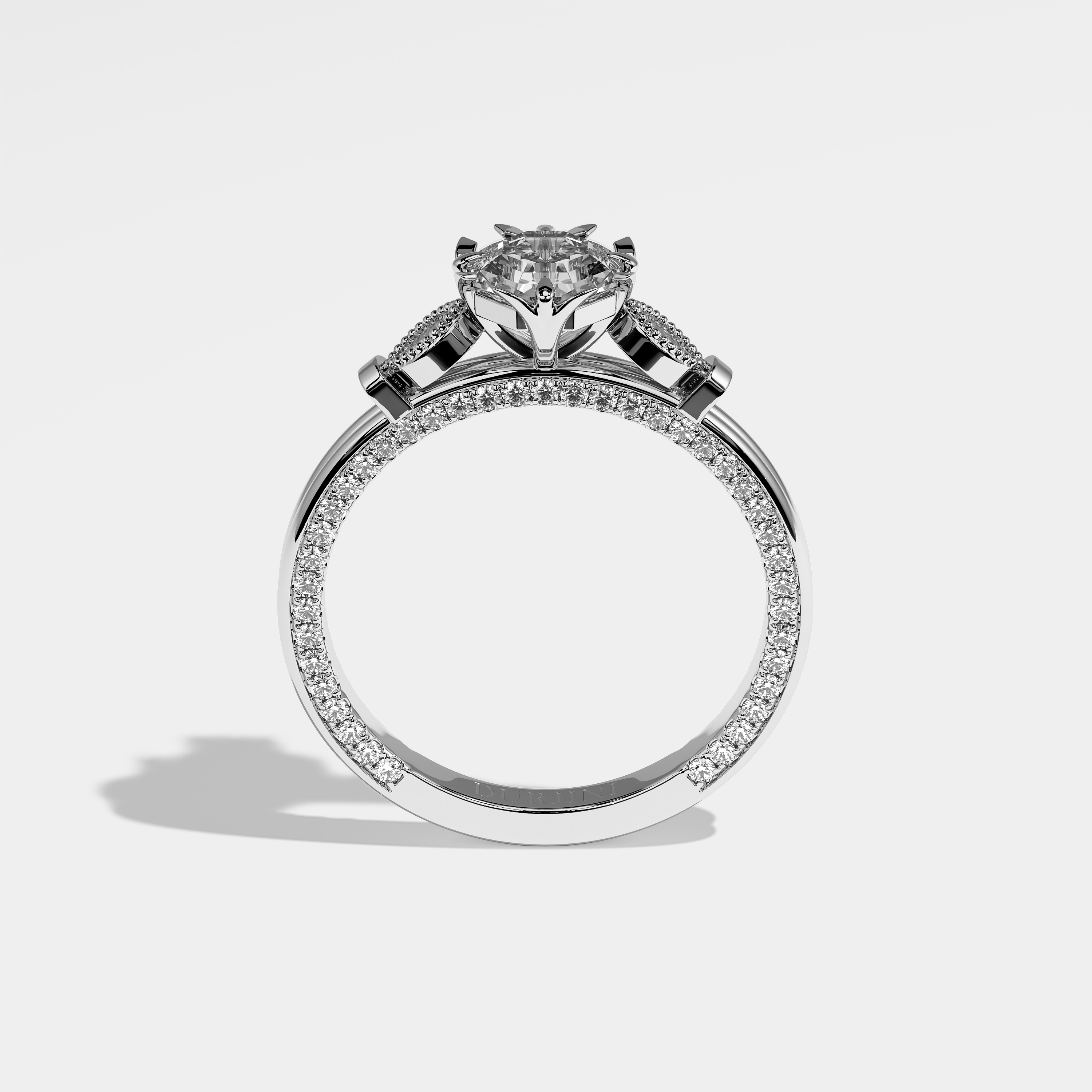 Amelie Diamond Round Brilliant Engagement Ring 18K White Gold 3.50ct