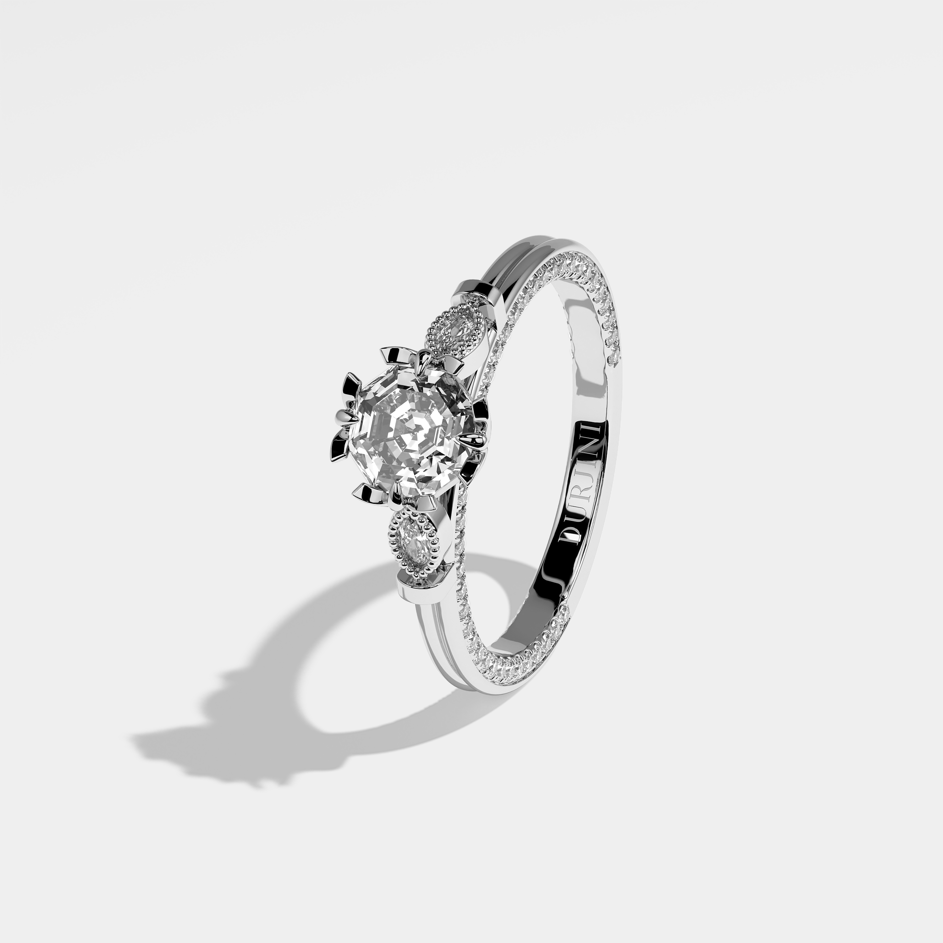 Amelie Diamond Round Brilliant Engagement Ring 18K White Gold 3.50ct