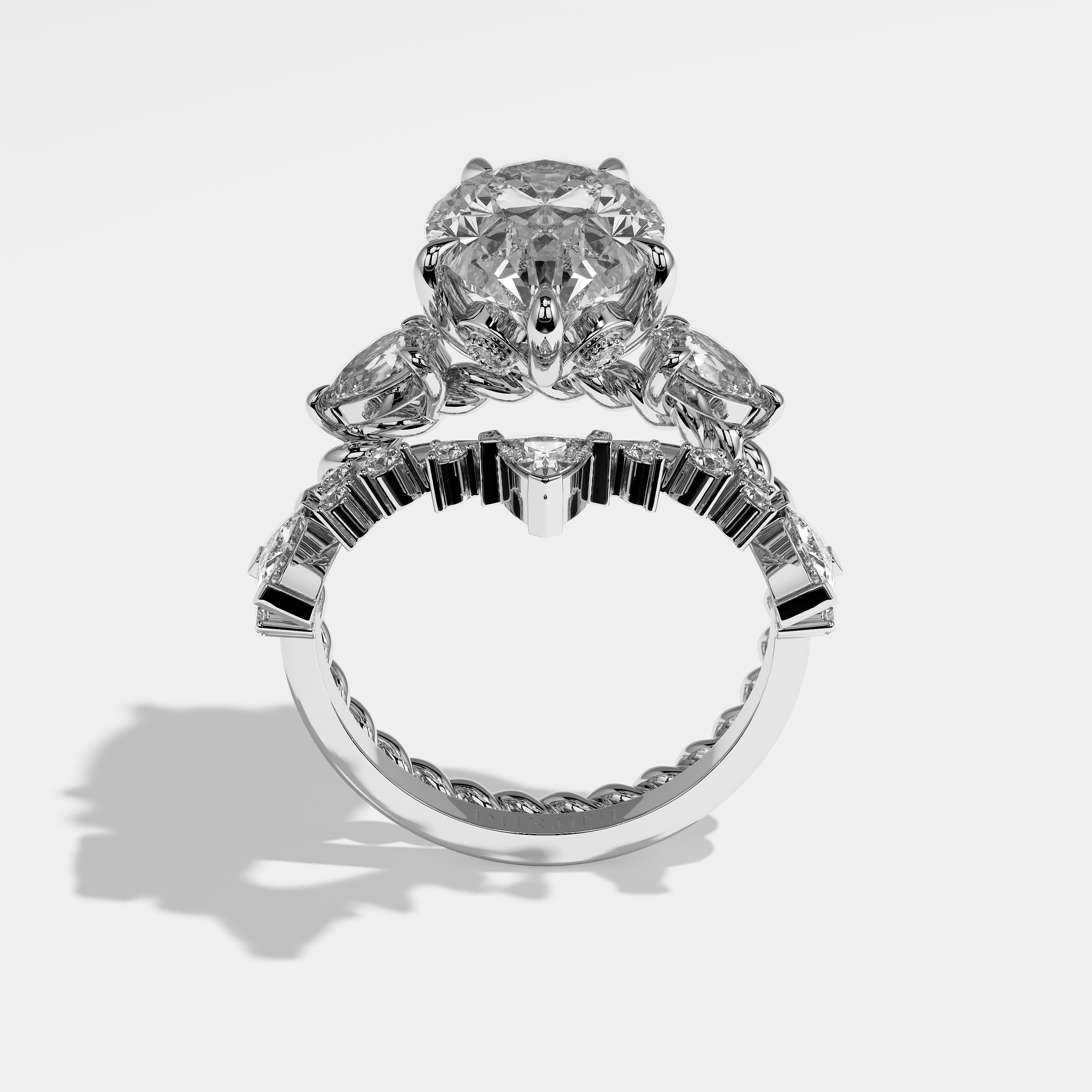 Astrid Pear Engagement Ring 18K White Gold 9.00ct (Set Of 2)