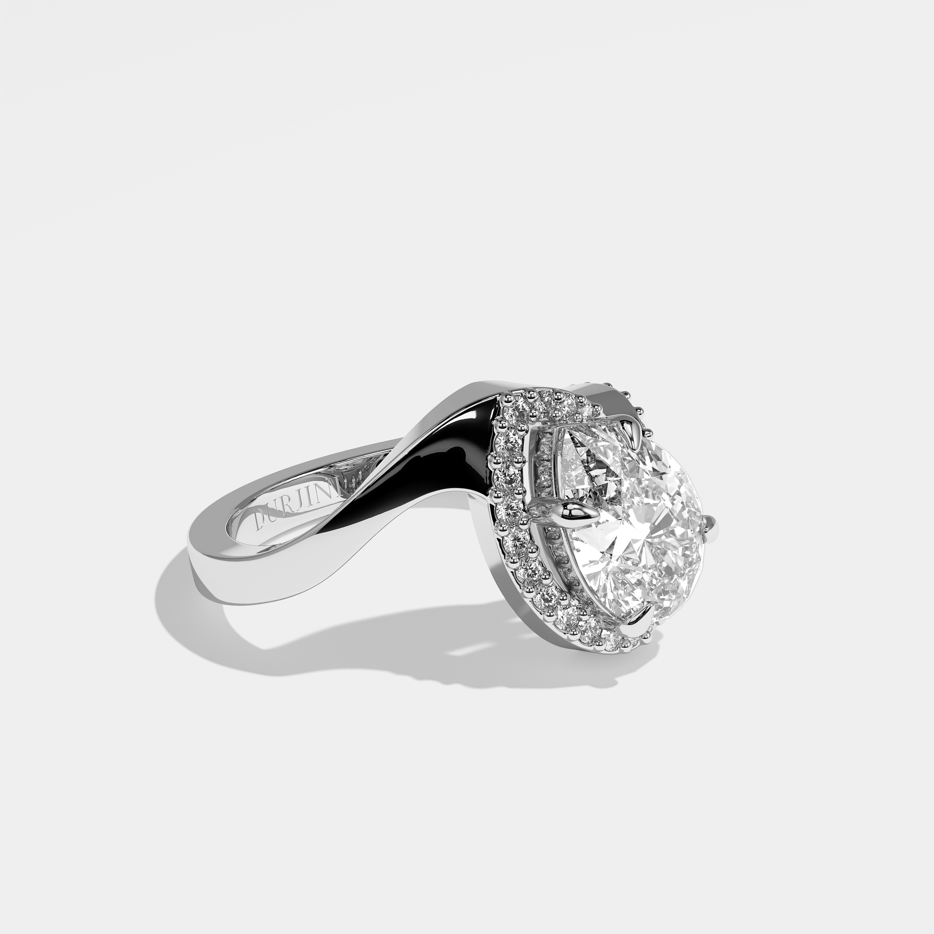 Right View – Kurbãni Durjini Aisling Diamond Pear Engagement Ring White Gold